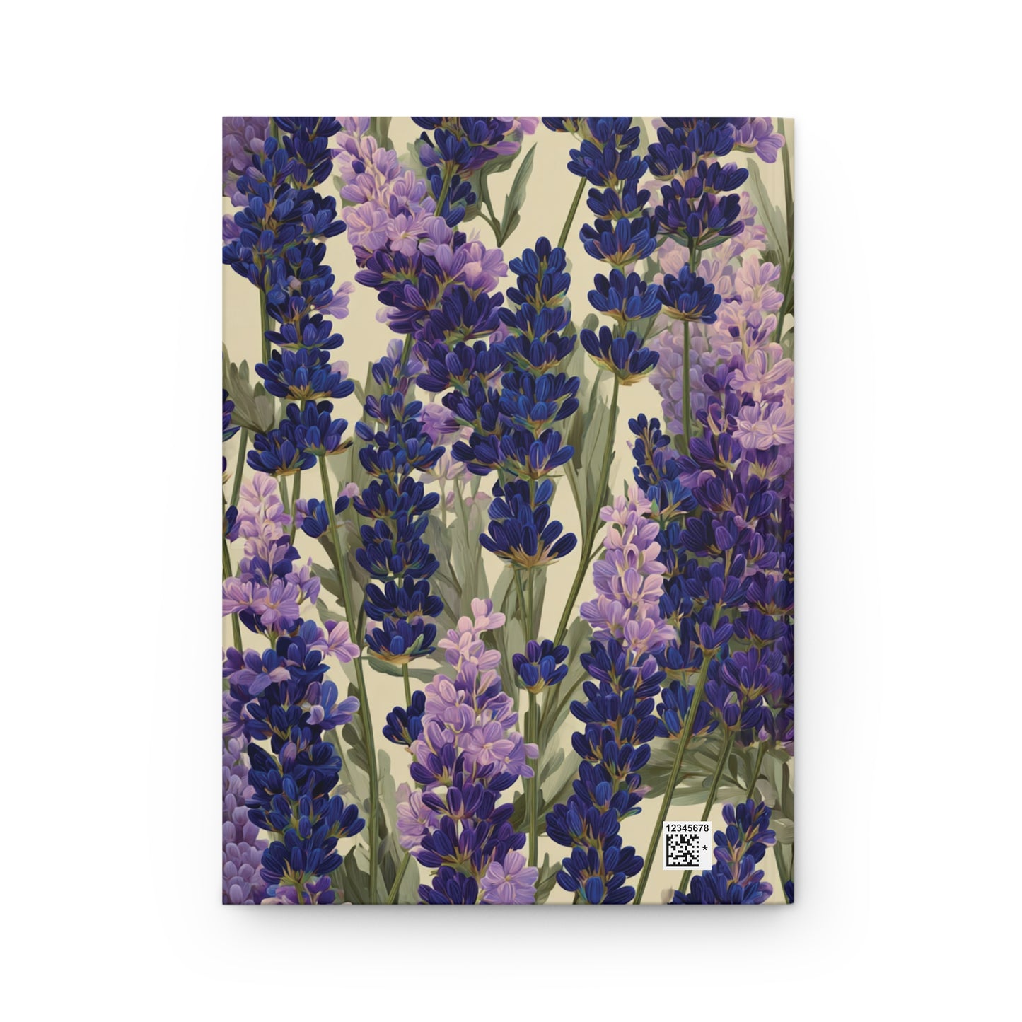 Lavender Floral Pattern Hardcover Journal | Matte Notebook, Botanical Notes