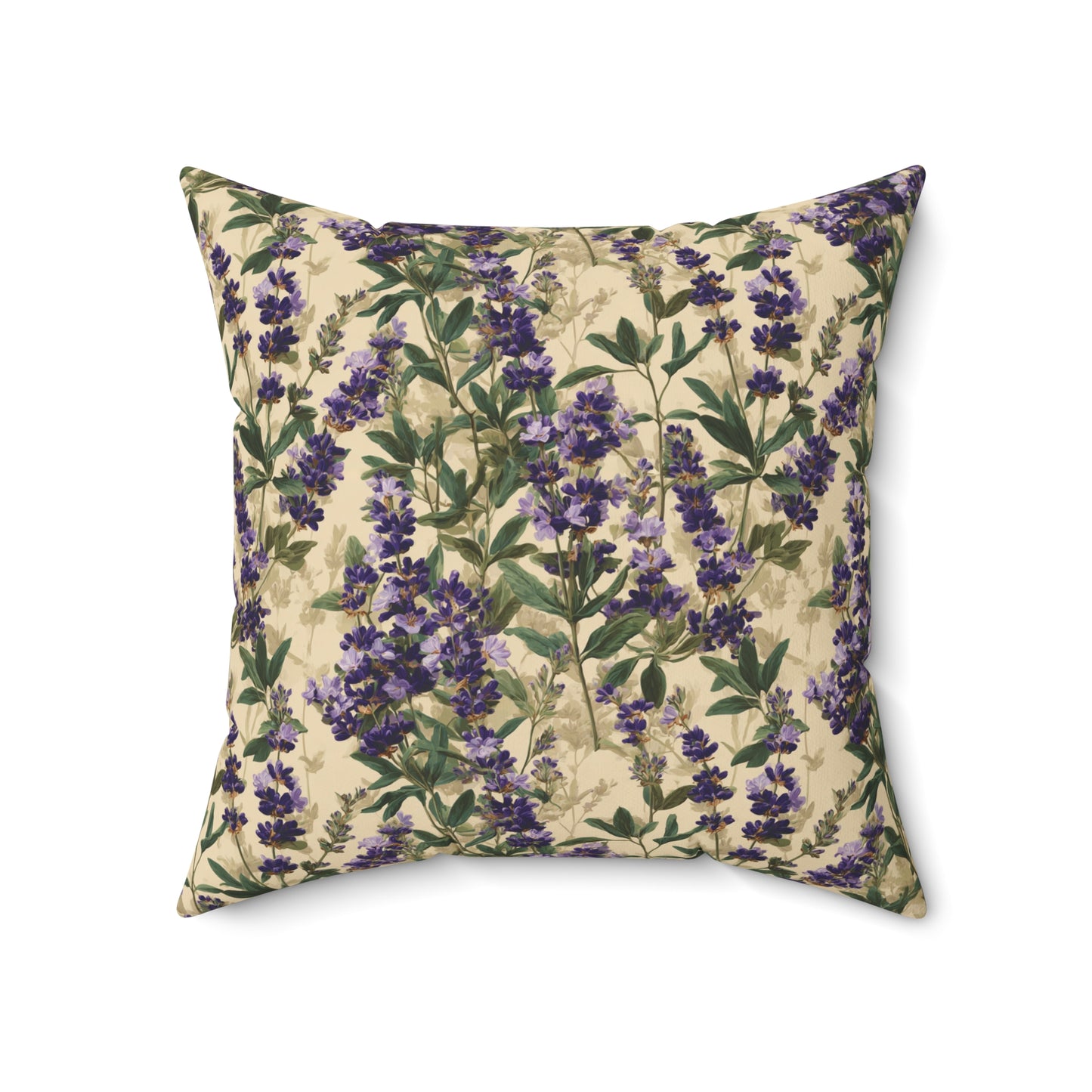 Lavender Sprigs Pillow | Botanical Floral Throw Pillow, Purple Garden Design