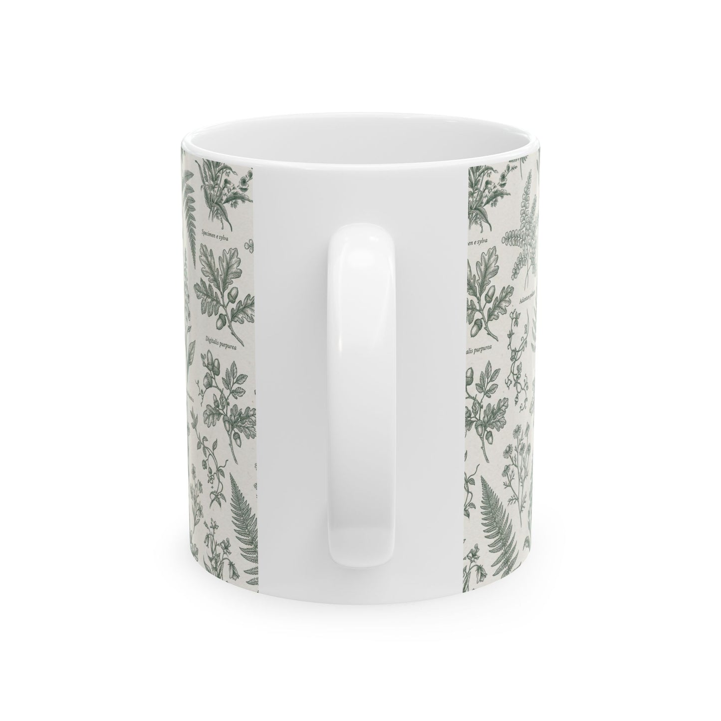 Vintage Botanical Ferns Mug | Green Floral Ceramic Mug
