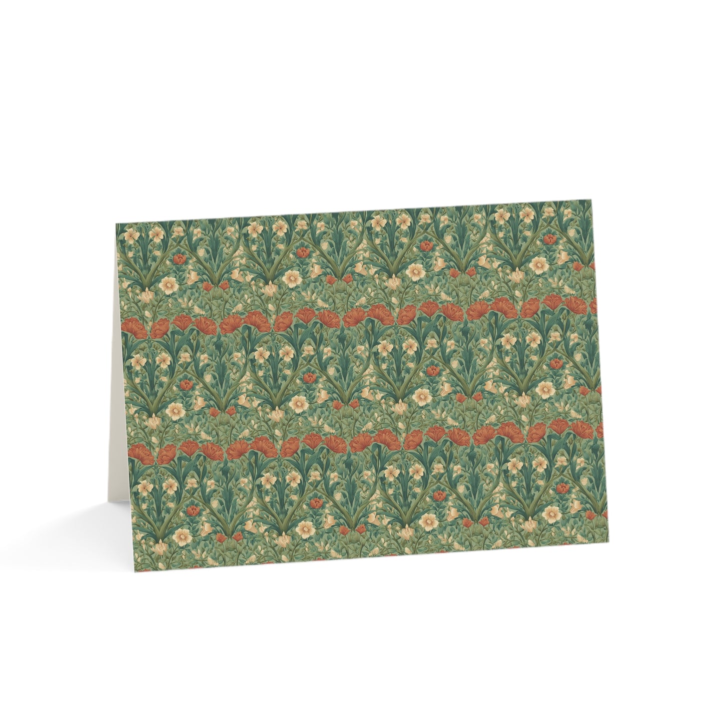 Victorian Floral Pattern Greeting Card | Pack of 1, 10, 30, 50