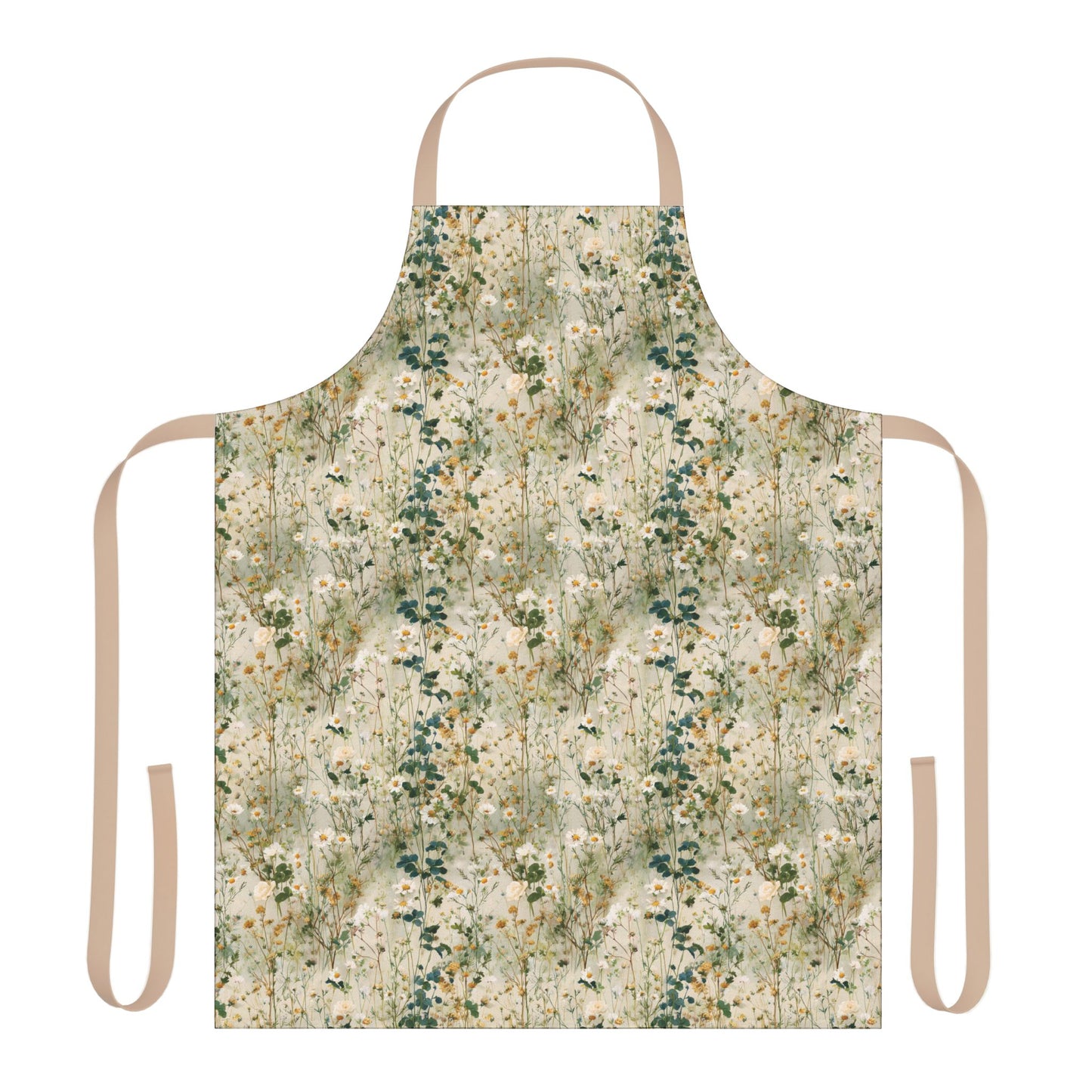 Vintage Floral Pattern Apron | Rustic Wildflower Kitchen Apron