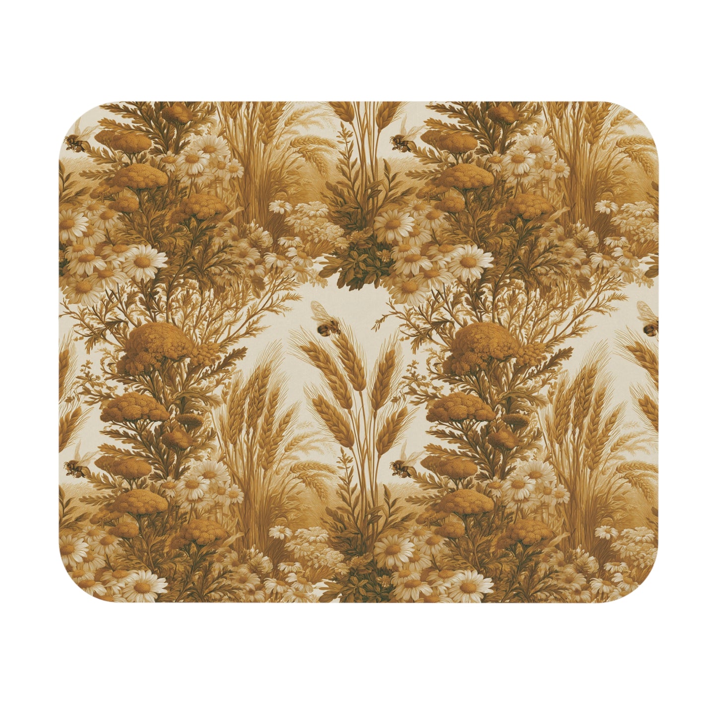 Vintage Wildflower Bouquet Mouse Pad | Sepia Floral Desk Mat