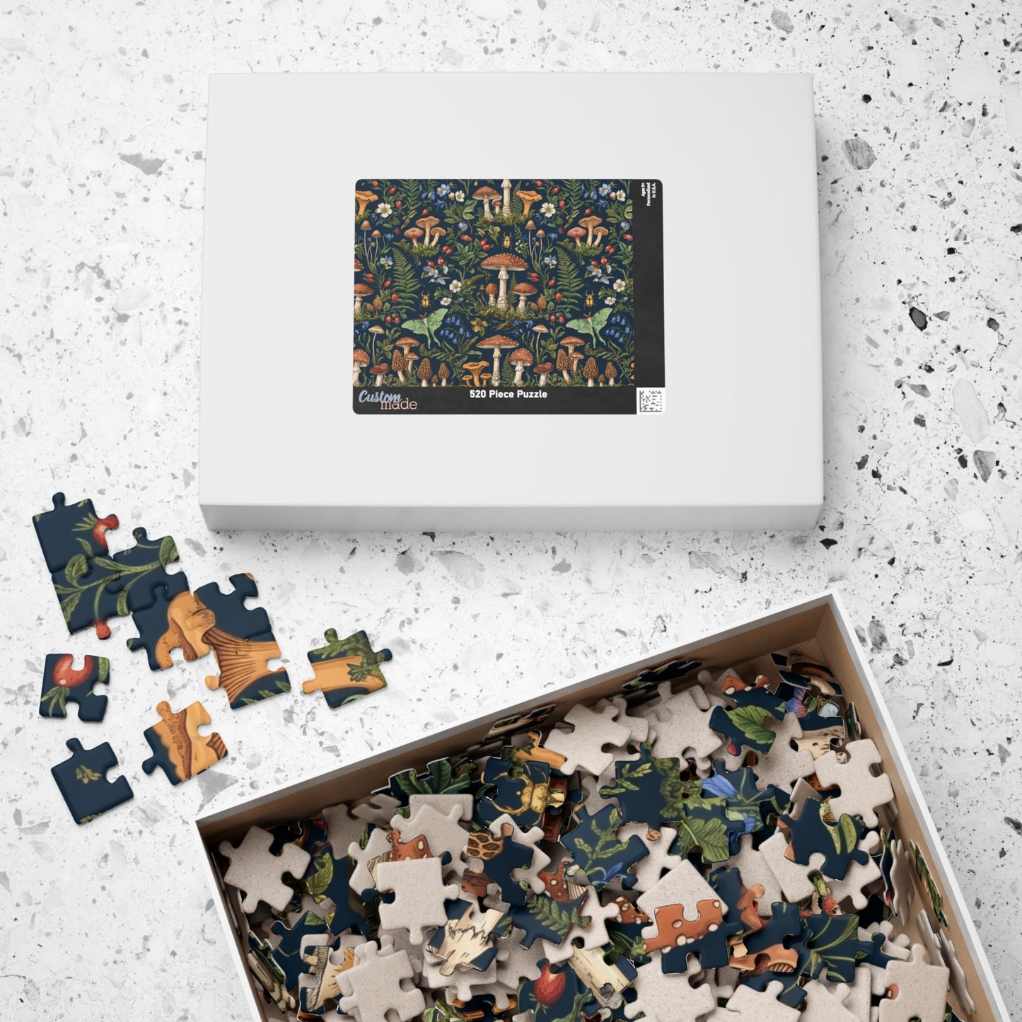 Vintage Mushroom Forest Puzzle | Botanical Woodland Jigsaw