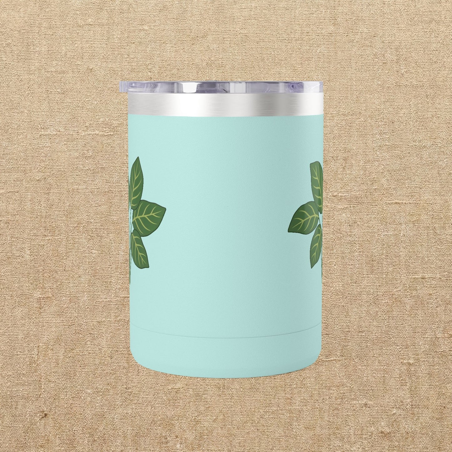 Green Leaves Plant Illustration Tumbler | 15oz Stainless Mug