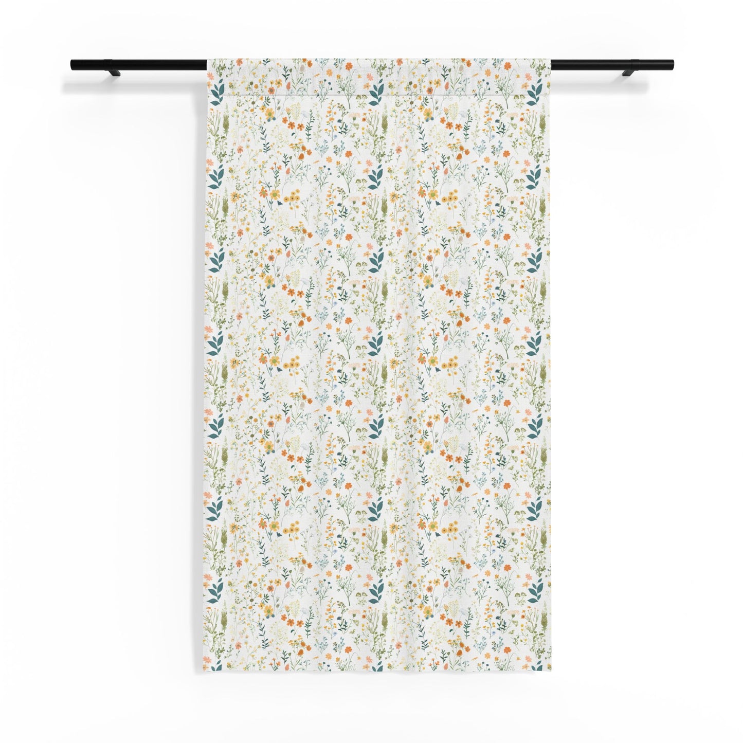 Wildflower Meadow Sheer Window Curtain | Floral Botanical Lightweight Drapery