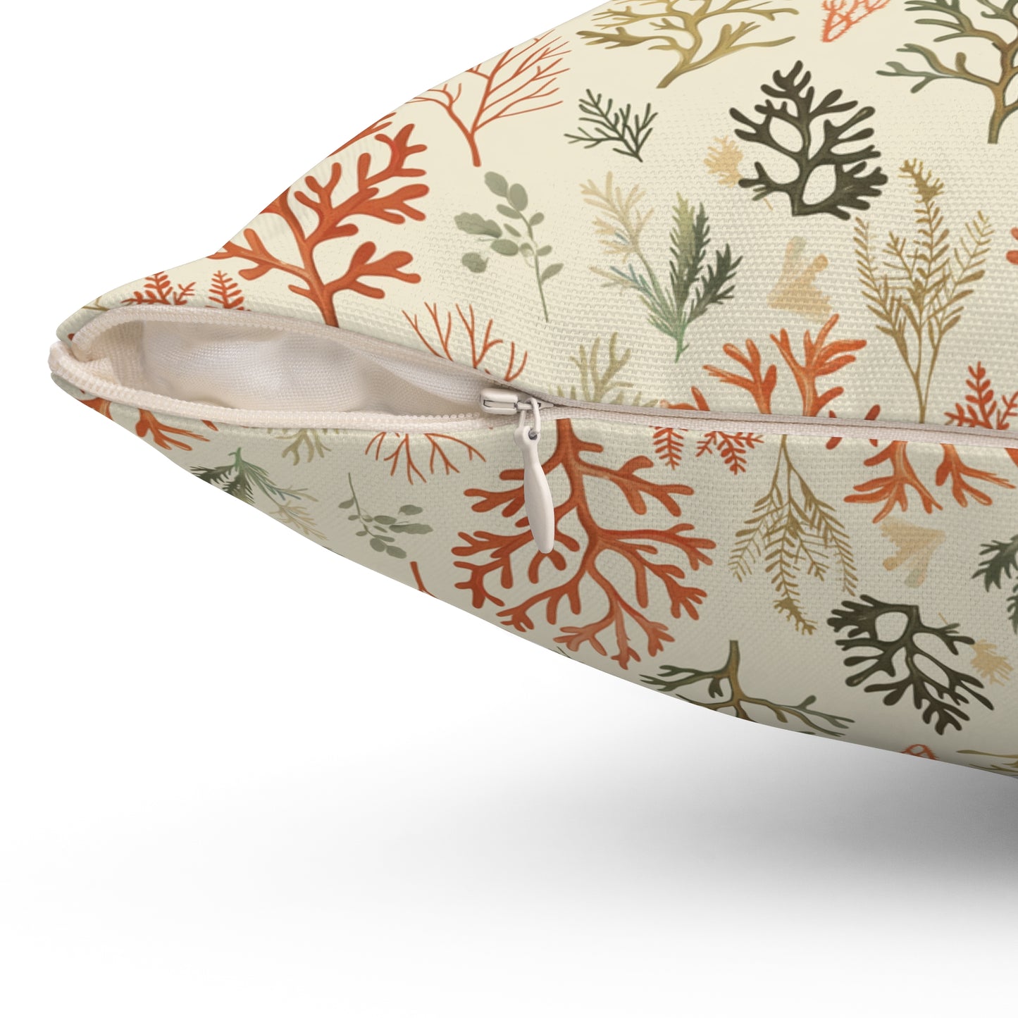 Coral Reef Pattern Pillow | Square Throw Pillow, Coastal Home Decor