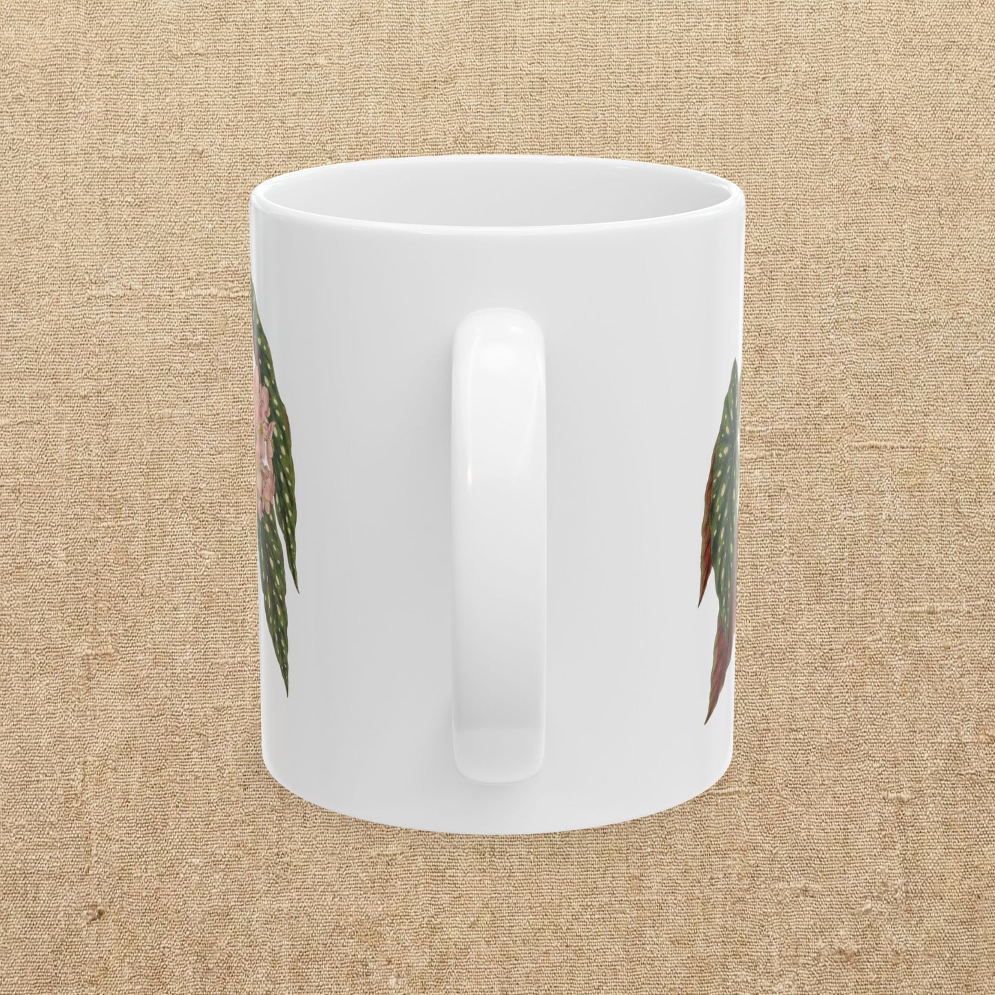 Begonia Maculata Illustration Mug | Polka Dot Begonia Ceramic Mug