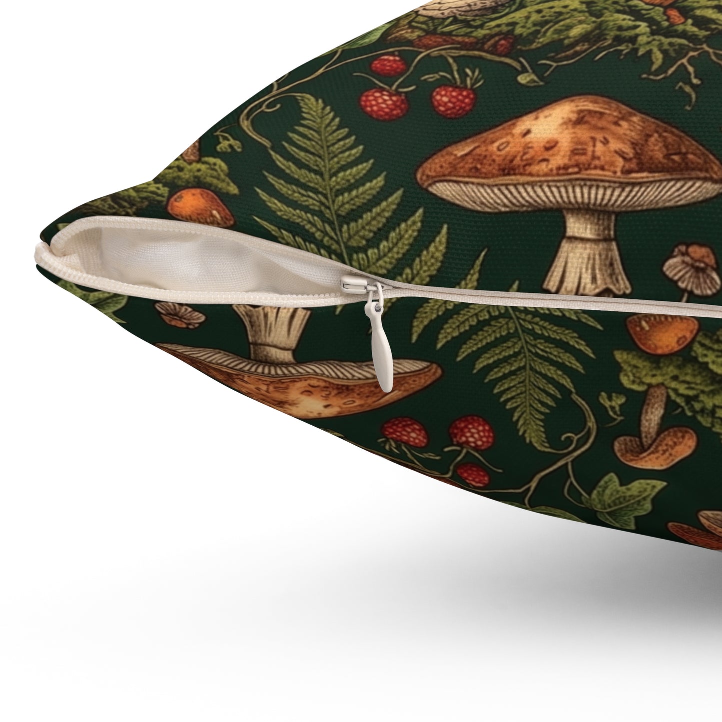 Autumn Mushrooms pillow | Forest fungi botanical throw pillow