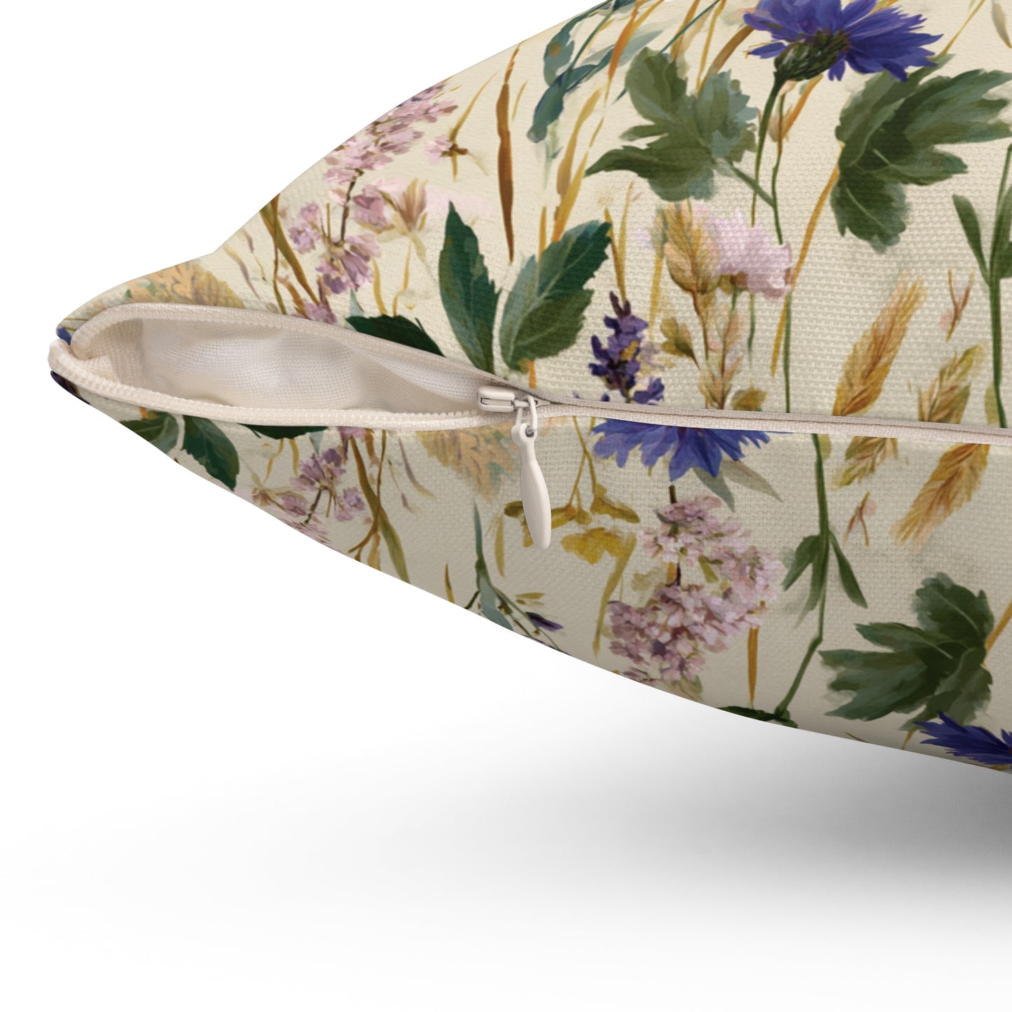 Wildflower Meadow Pillow | Daisies & Lavender Square Pillow