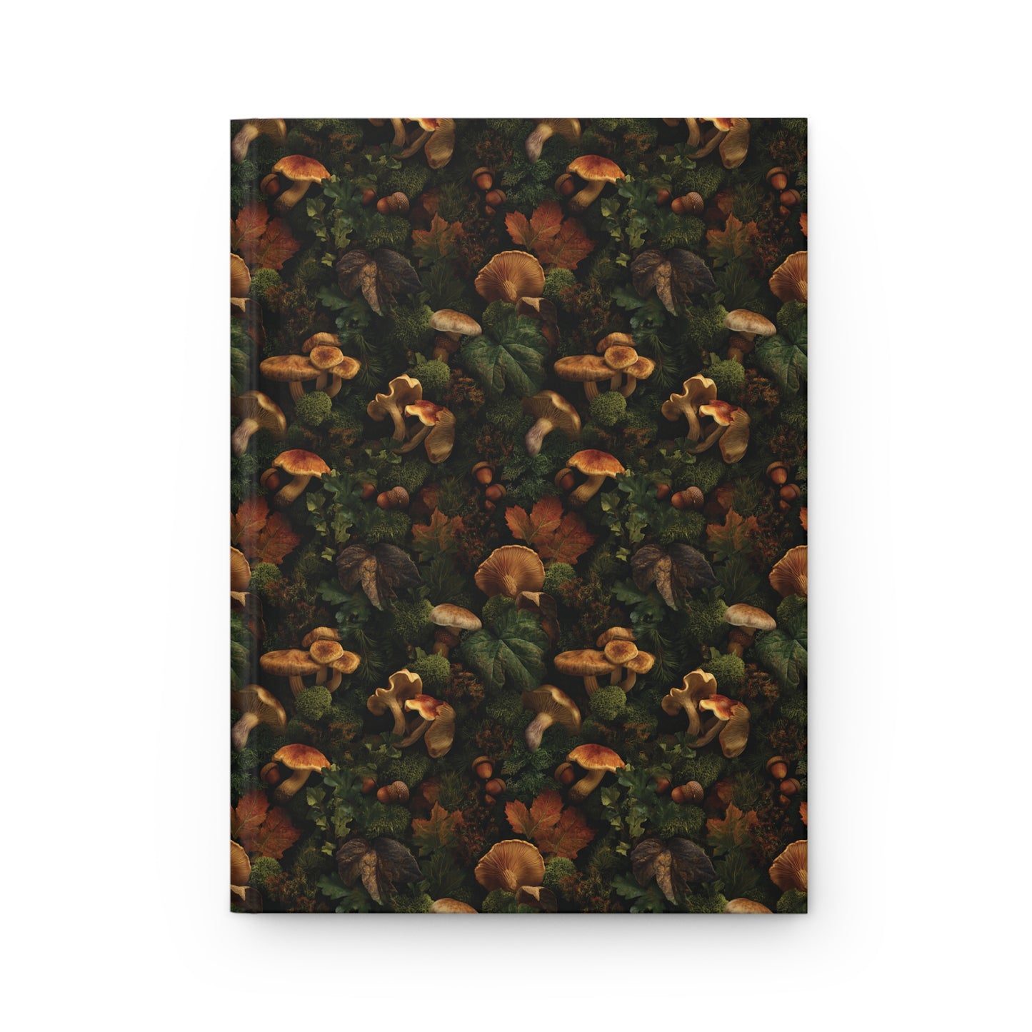 Autumn Mushrooms Hardcover Journal | Forest Mushroom Pattern Notebook
