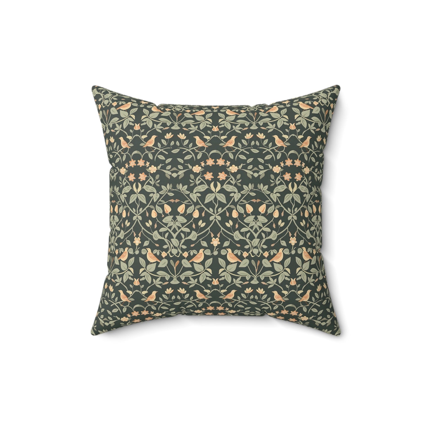 Vintage Floral Damask Pillow | Square Pillow, Botanical Pattern