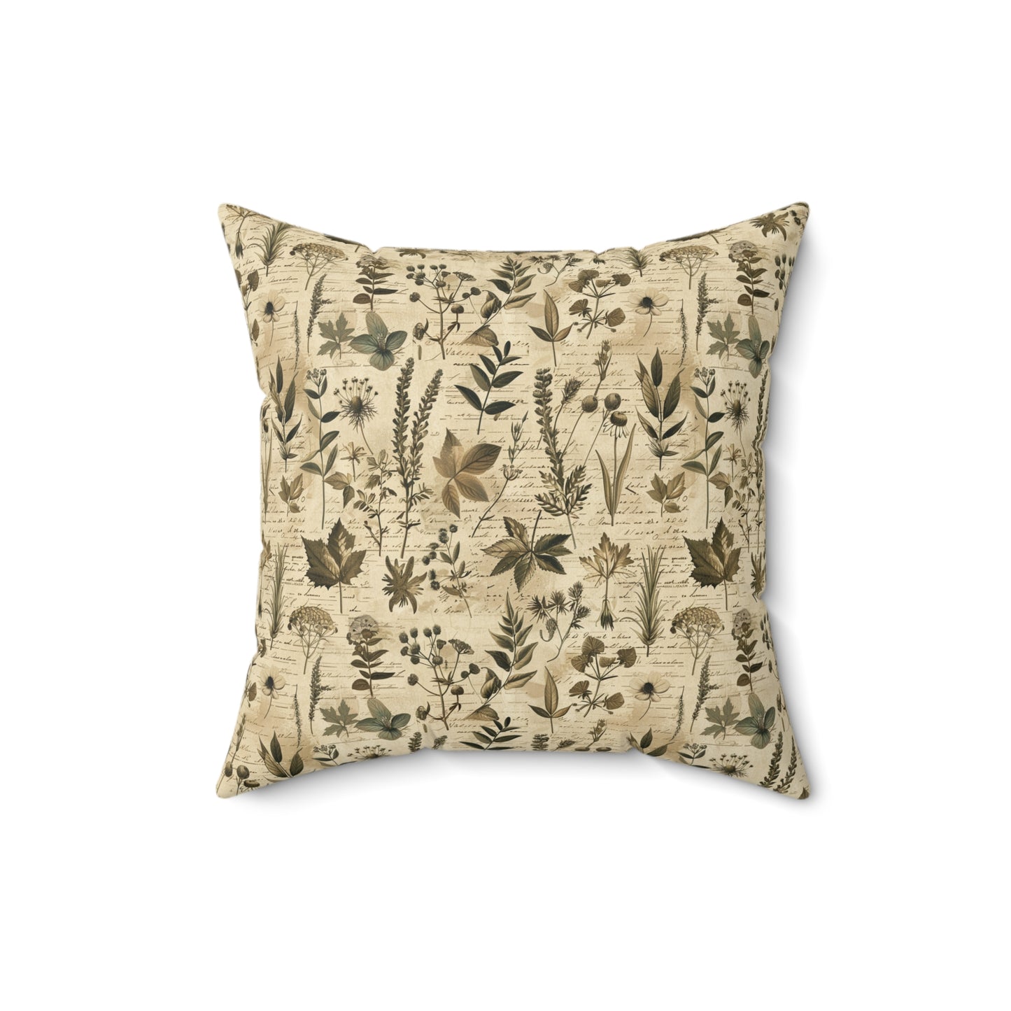 Vintage Botanical Pattern Pillow | Neutral Floral Accent Pillow