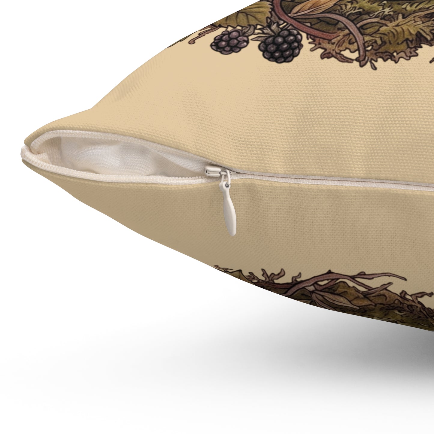 Woodland Mouse Nest Pillow | Vintage Botanical Brambles Illustration