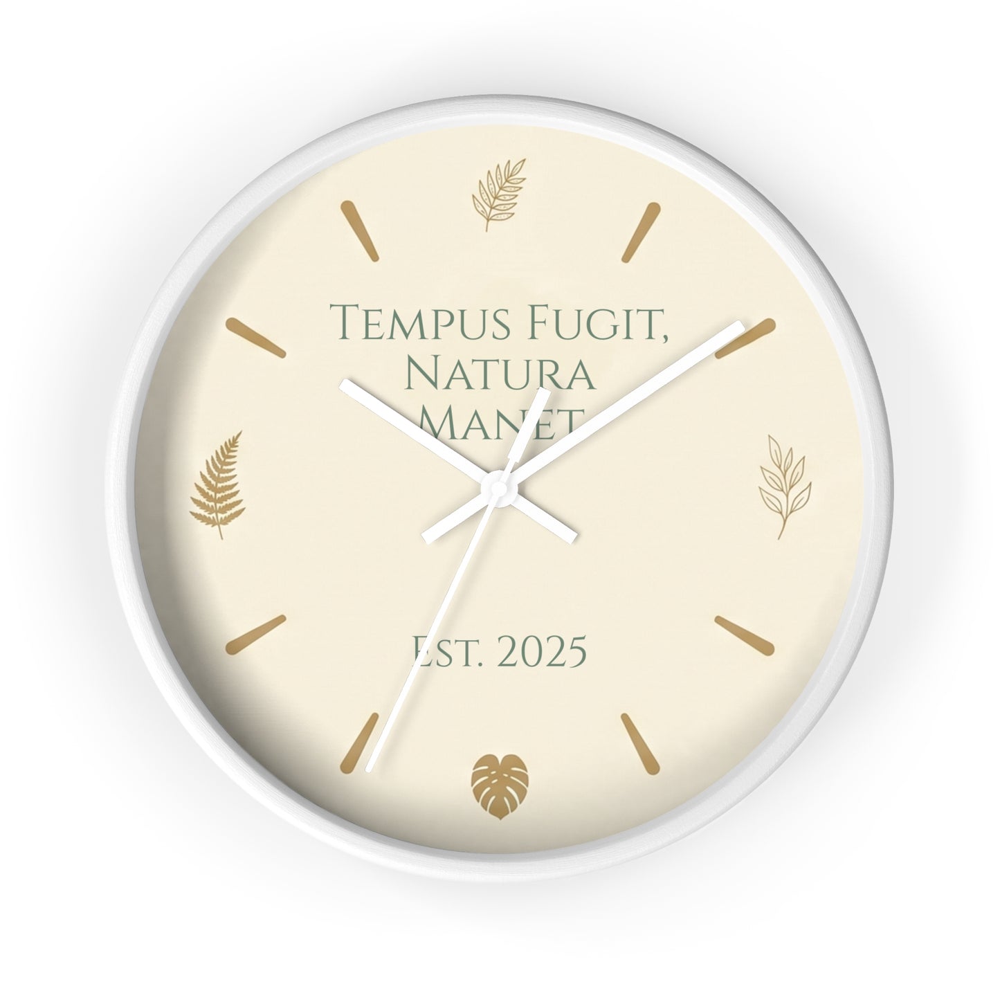 Custom Botanical Clock - Minimalist Fern Monstera Wall Decor - Personalized Timepiece