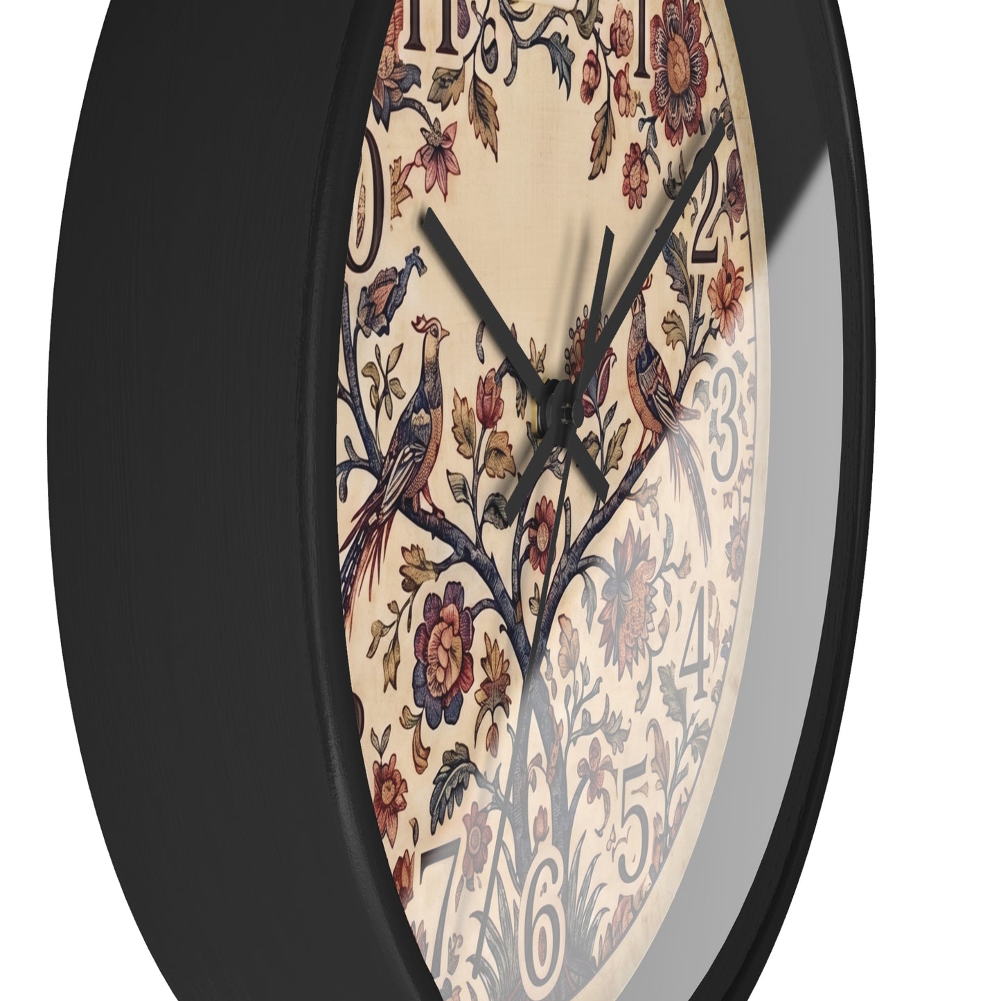 Vintage Palampore Floral Birds Wall Clock | Botanical Tree of Life Design