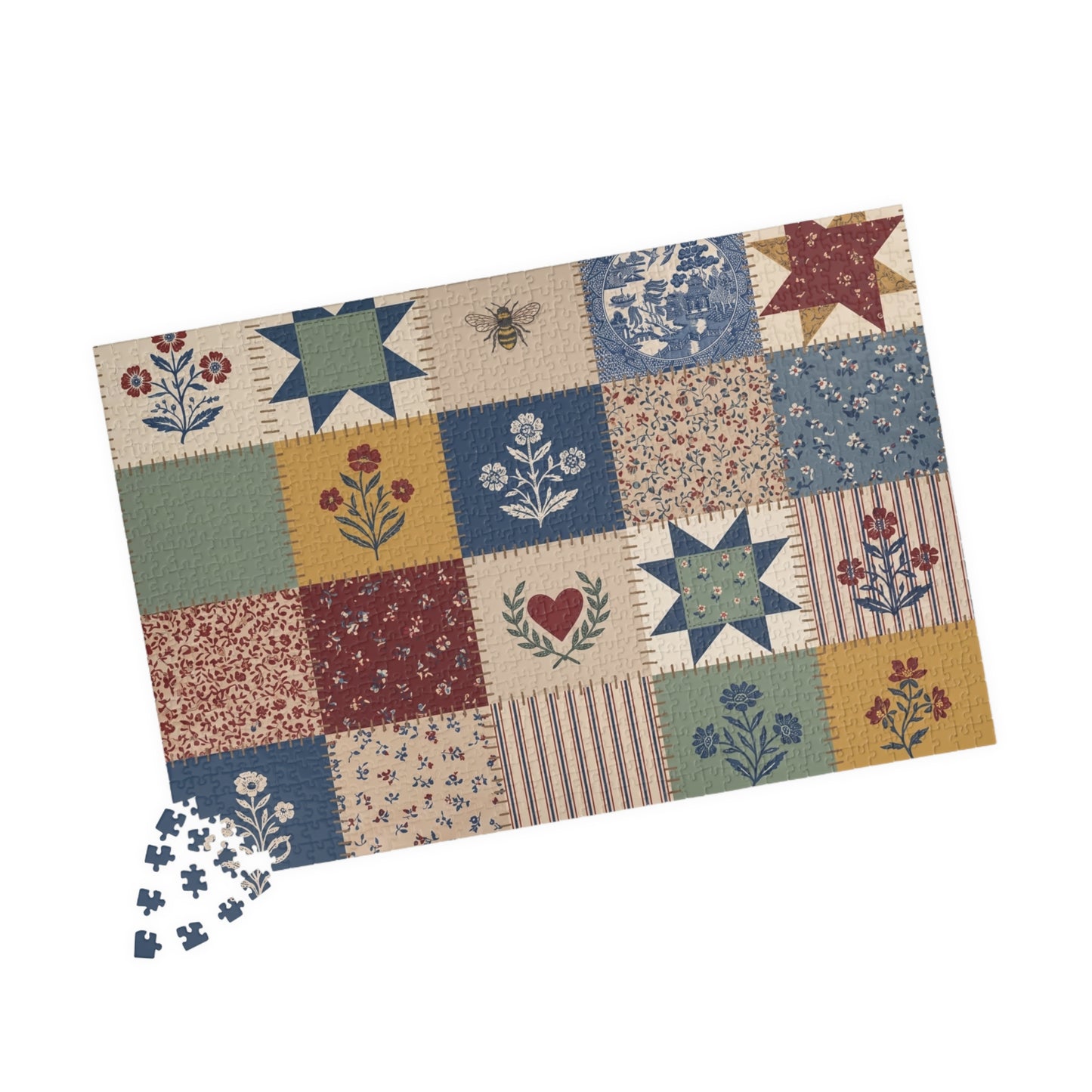 Vintage Quilt Pattern Puzzle | 110/252/520/1014-piece jigsaw