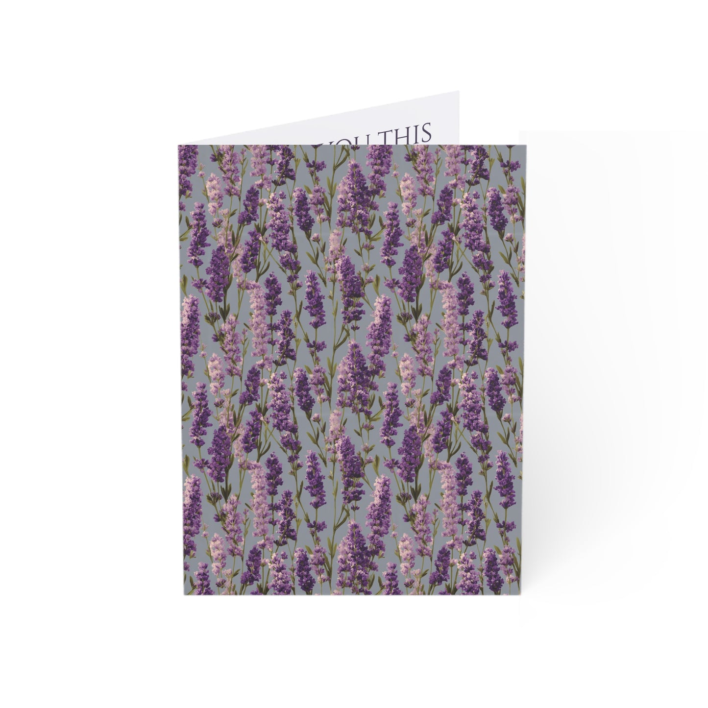 Lavender Pattern Customizable Greeting Cards | Floral Note Cards, Multipack 1, 10, 30, 50
