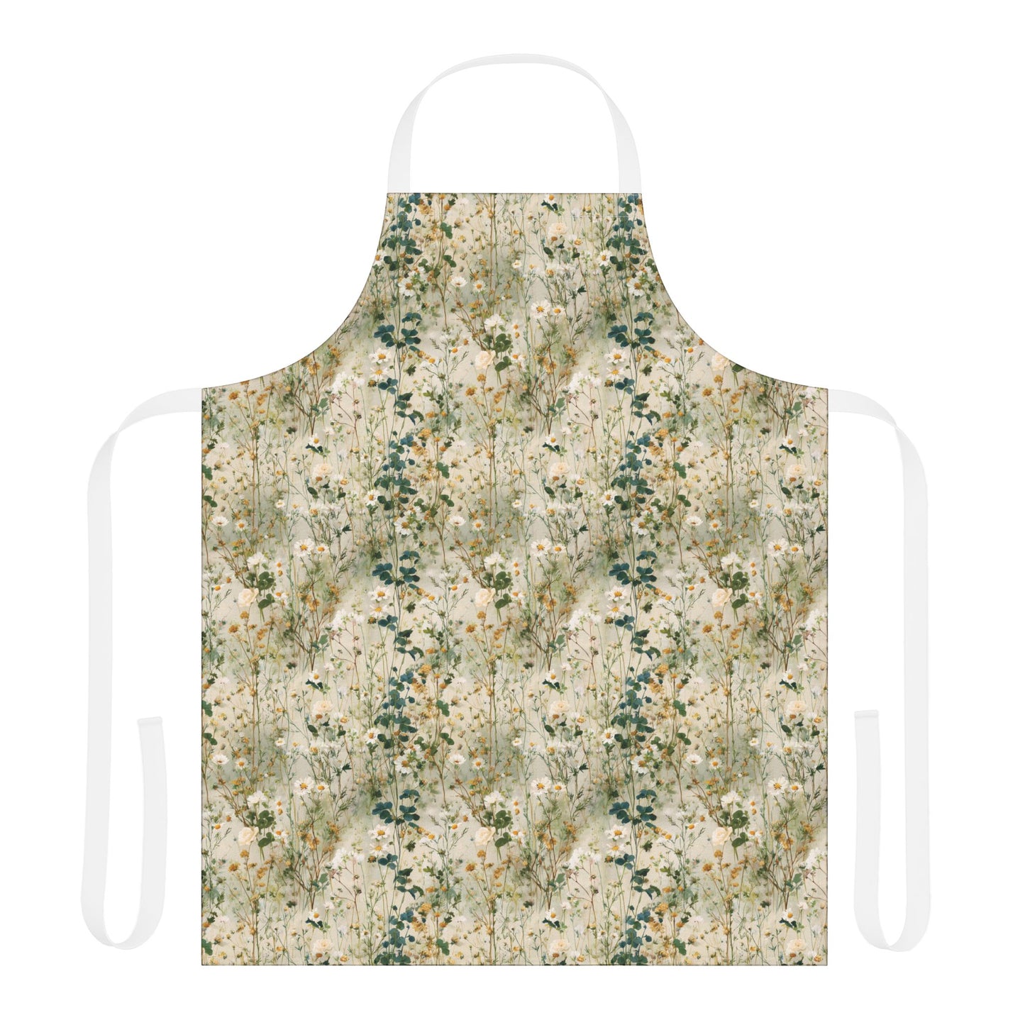 Vintage Floral Pattern Apron | Rustic Wildflower Kitchen Apron
