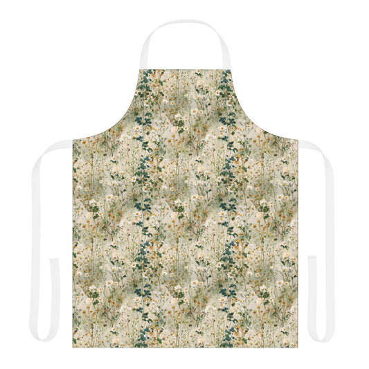 Vintage Floral Pattern Apron | Rustic Wildflower Kitchen Apron