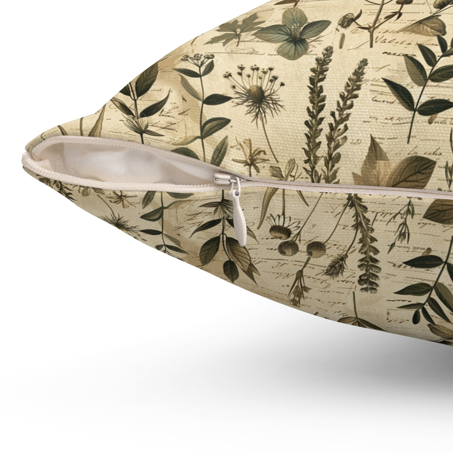 Vintage Botanical Pattern Pillow | Neutral Floral Accent Pillow