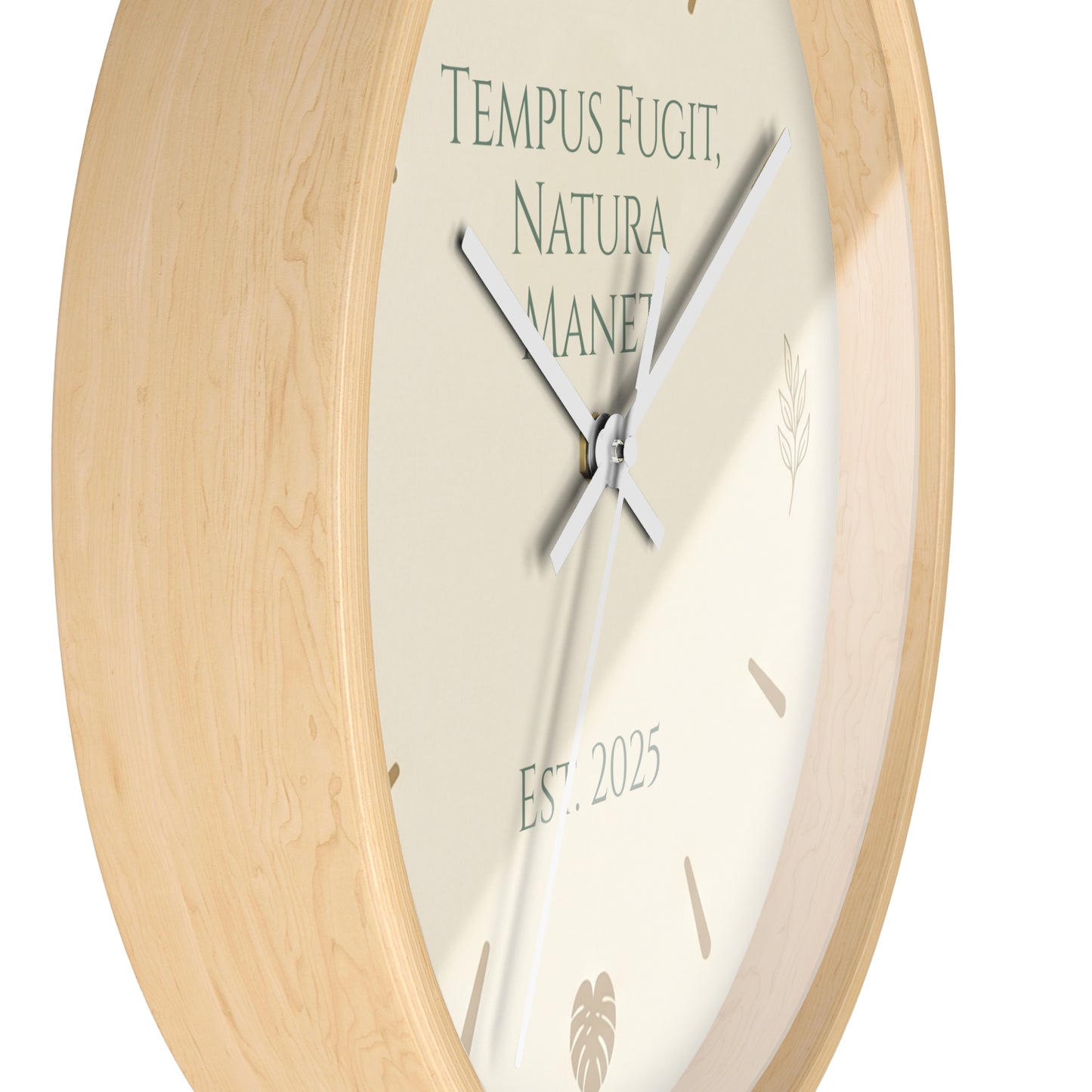 Custom Botanical Clock - Minimalist Fern Monstera Wall Decor - Personalized Timepiece