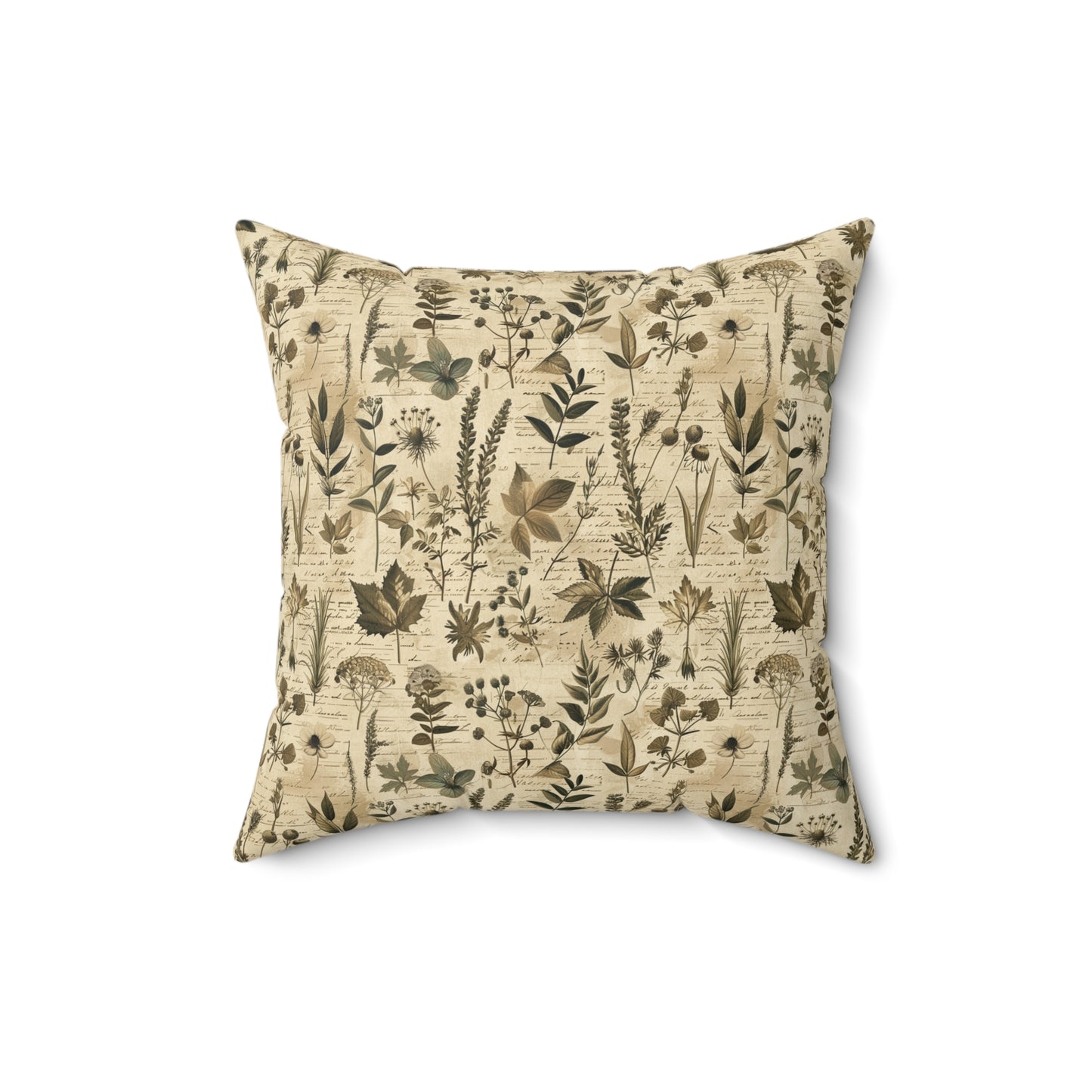 Vintage Botanical Pattern Pillow | Neutral Floral Accent Pillow