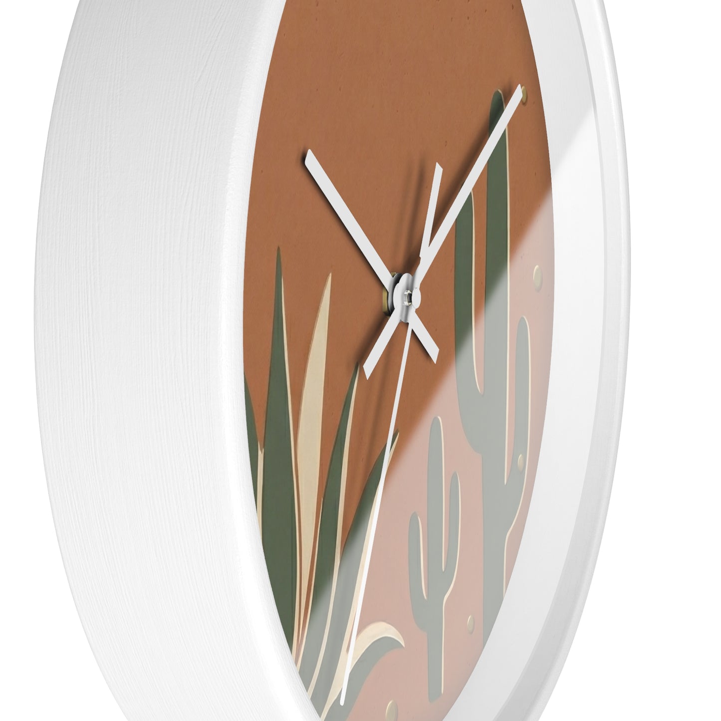 Desert Cactus Illustration Wall Clock | Terracotta Succulent Decor