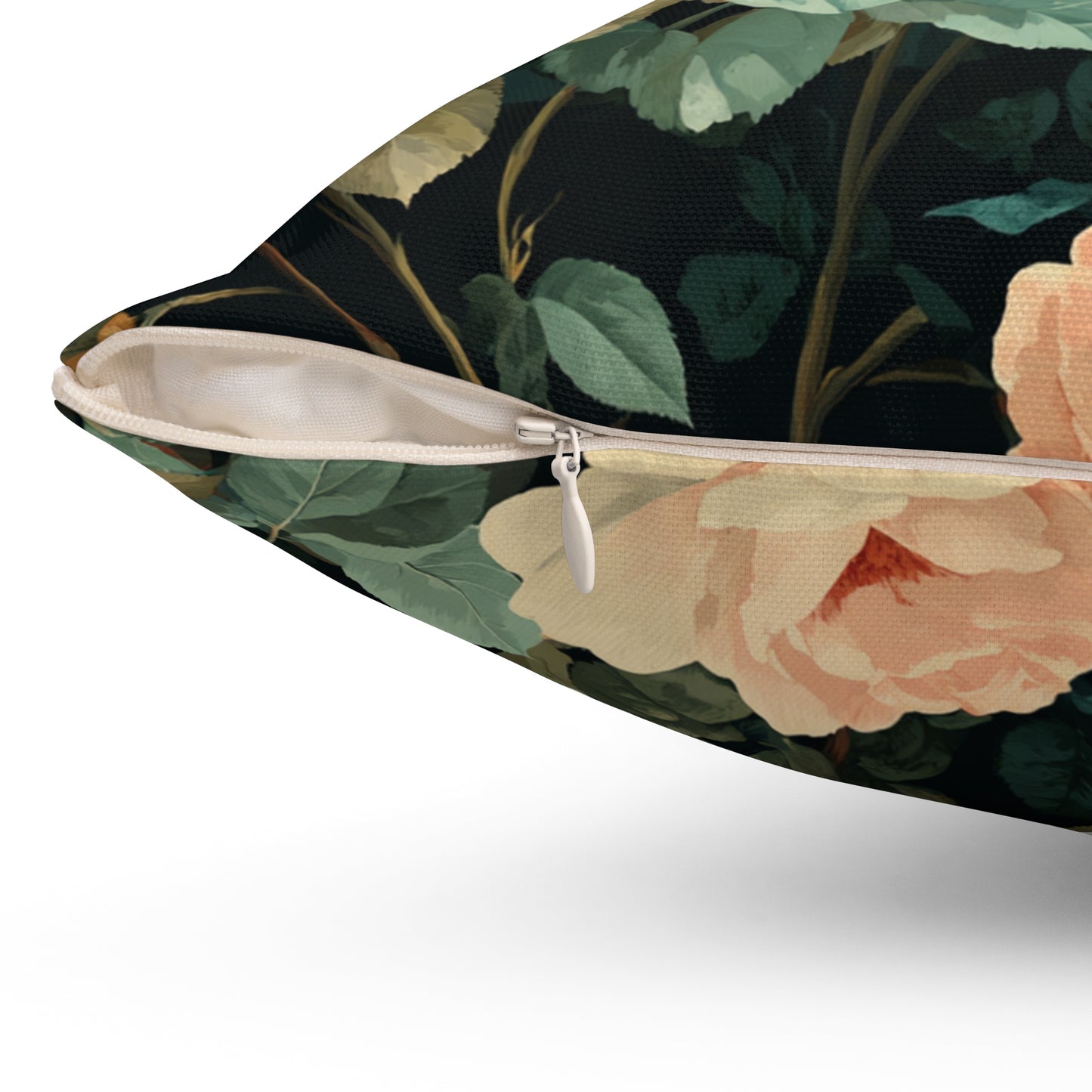 Vintage Floral Rose Bouquet Pillow | Dark Botanical Throw Pillow