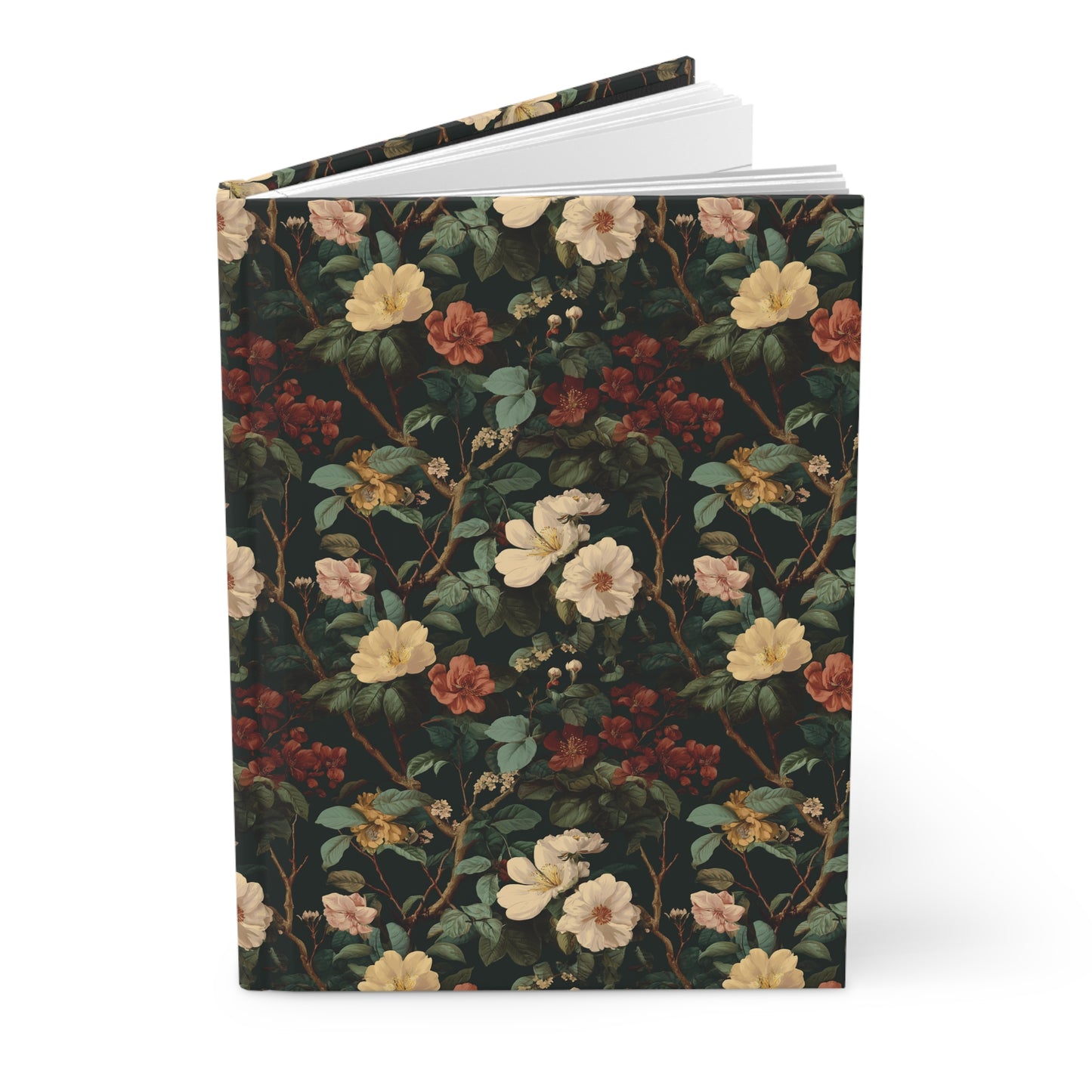 Vintage Floral Pattern Hardcover Journal | Botanical Notebook