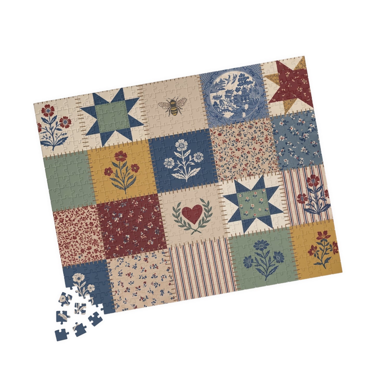 Vintage Quilt Pattern Puzzle | 110/252/520/1014-piece jigsaw