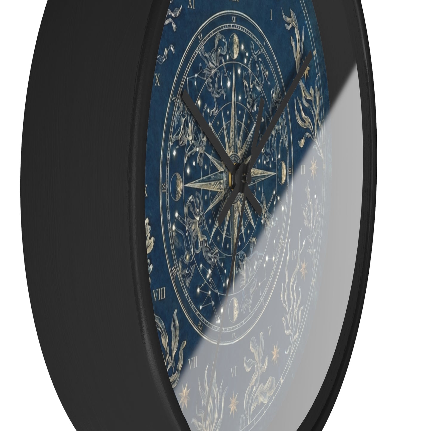 Celestial Star Map Wall Clock | Nautical Seaweed Art, Dark Academia Decor