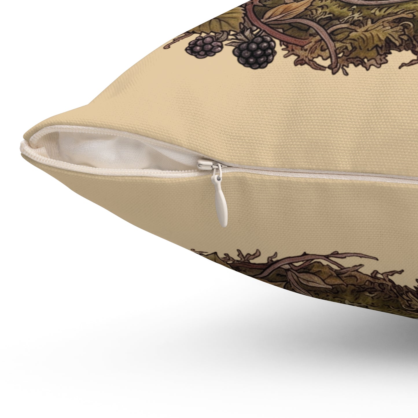 Woodland Mouse Nest Pillow | Vintage Botanical Brambles Illustration