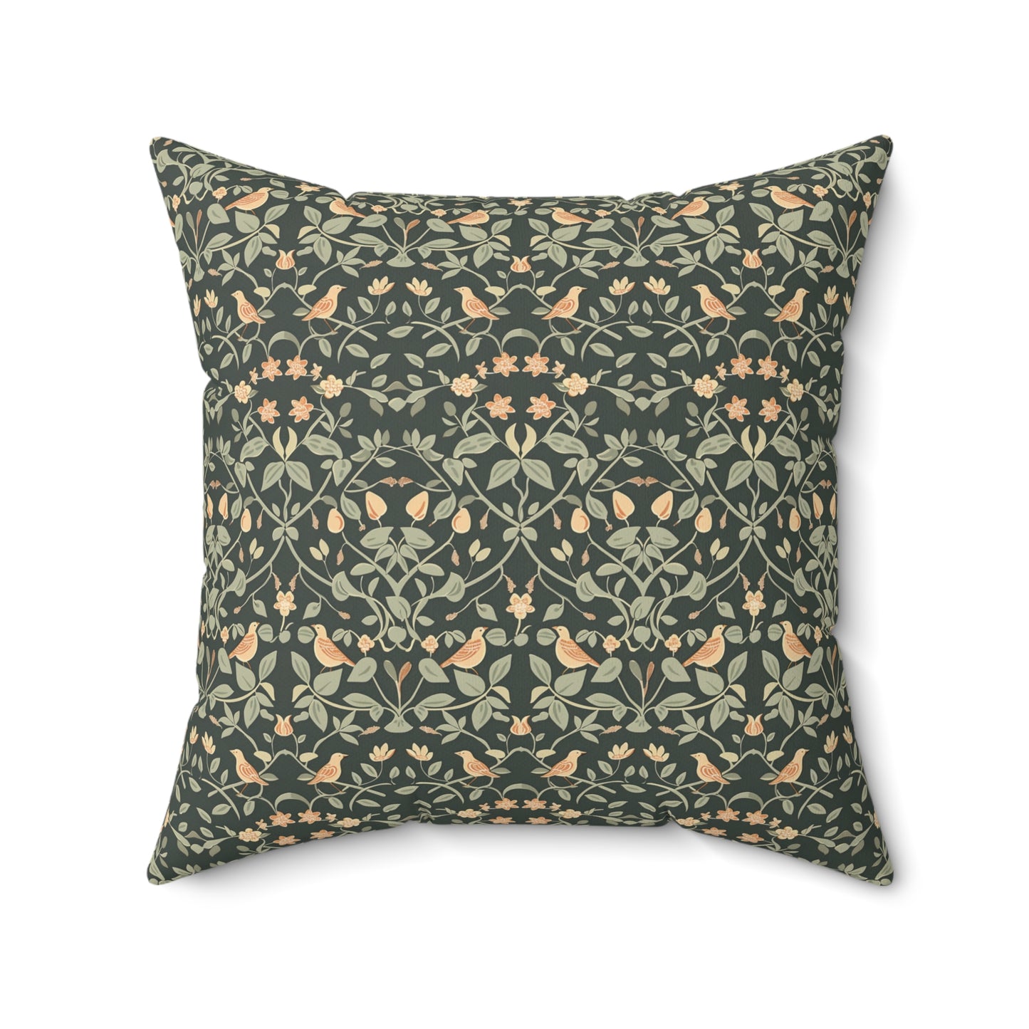 Vintage Floral Damask Pillow | Square Pillow, Botanical Pattern