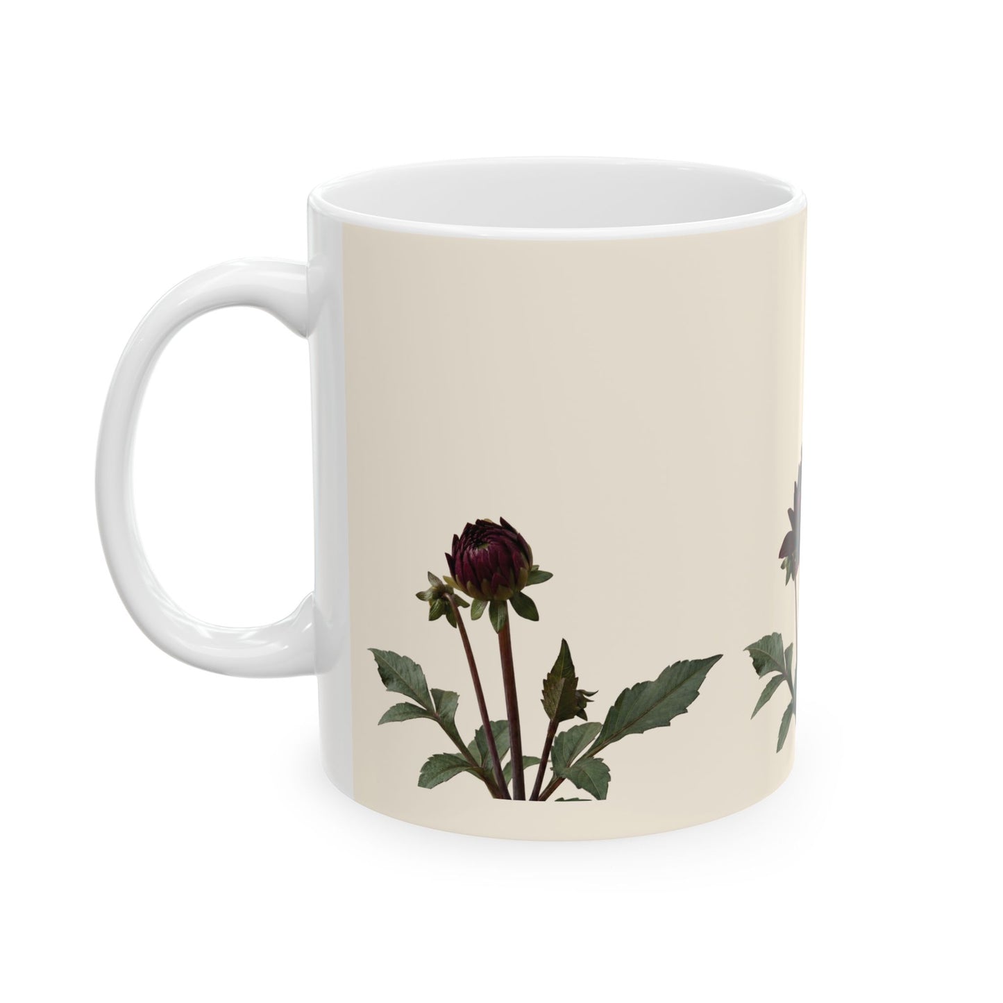 Dark Dahlia Karma Choc Floral Mug | Botanical Flower Ceramic Mug