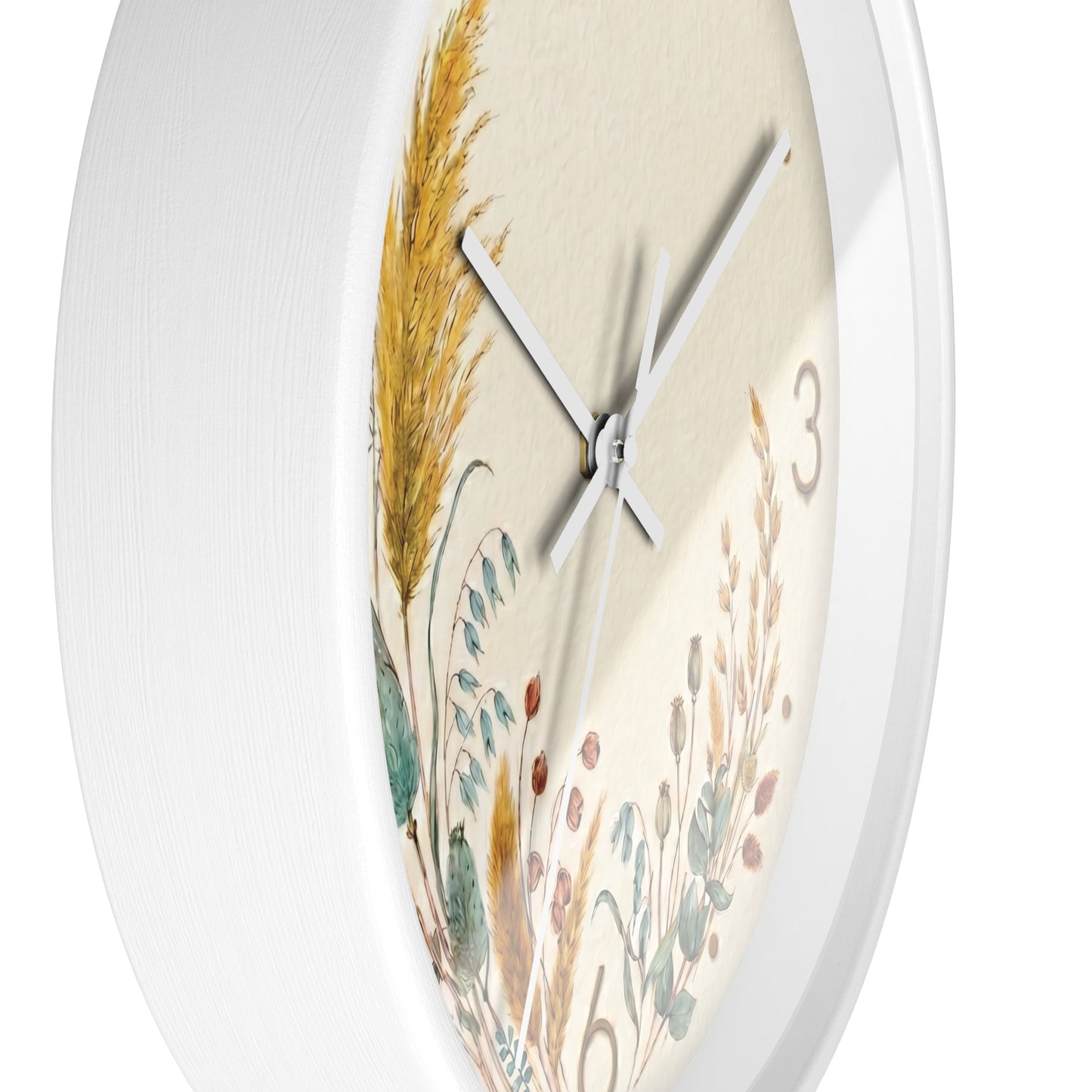 Dried Wildflower Bouquet Wall Clock | Boho Coastal Floral Home Decor