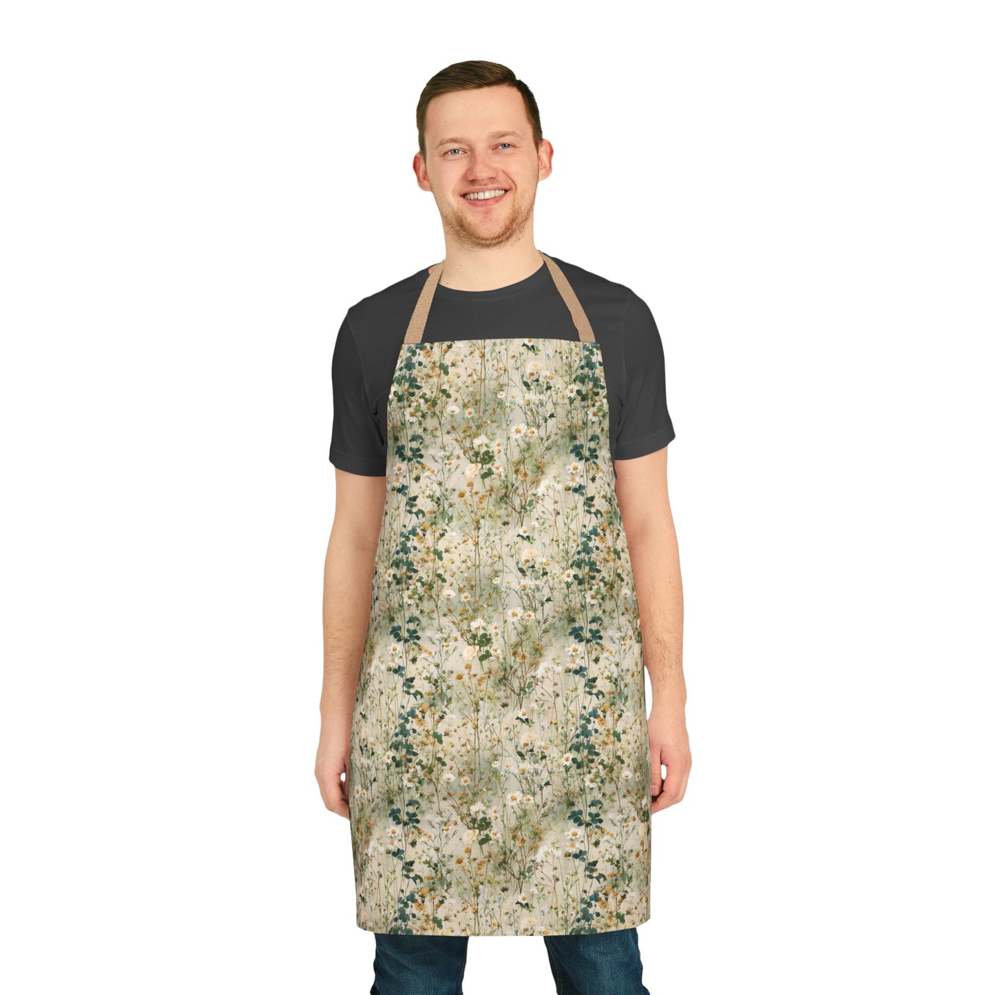 Vintage Floral Pattern Apron | Rustic Wildflower Kitchen Apron