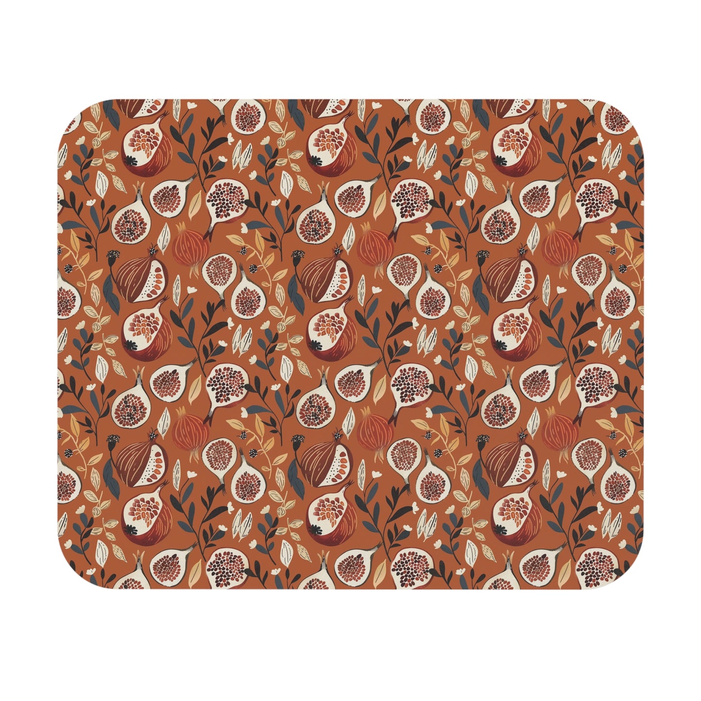 Fig Pattern Mouse Pad | Autumn Fruit Botanical Desk Mat