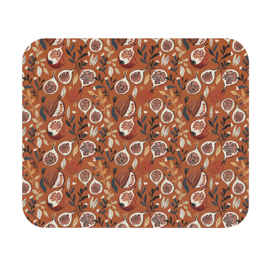 Fig Pattern Mouse Pad | Autumn Fruit Botanical Desk Mat
