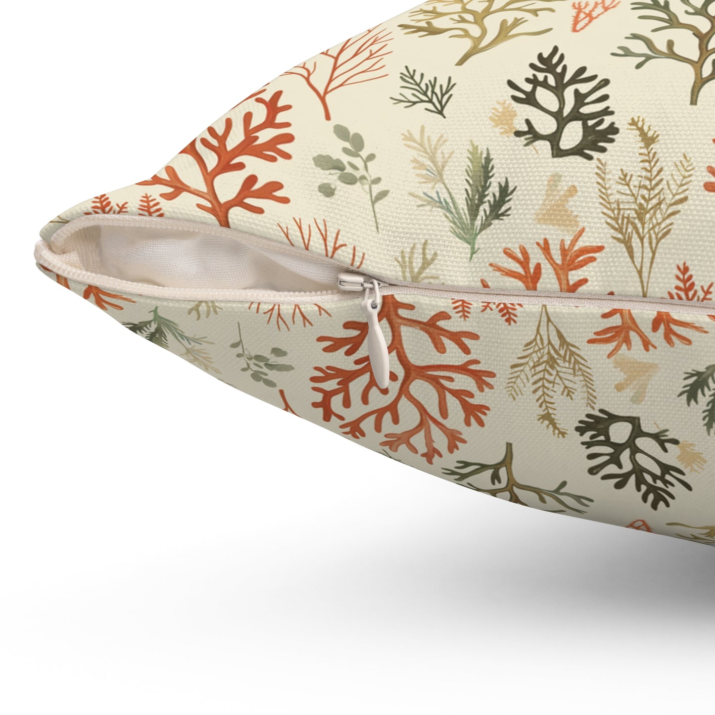 Coral Reef Pattern Pillow | Square Throw Pillow, Coastal Home Decor