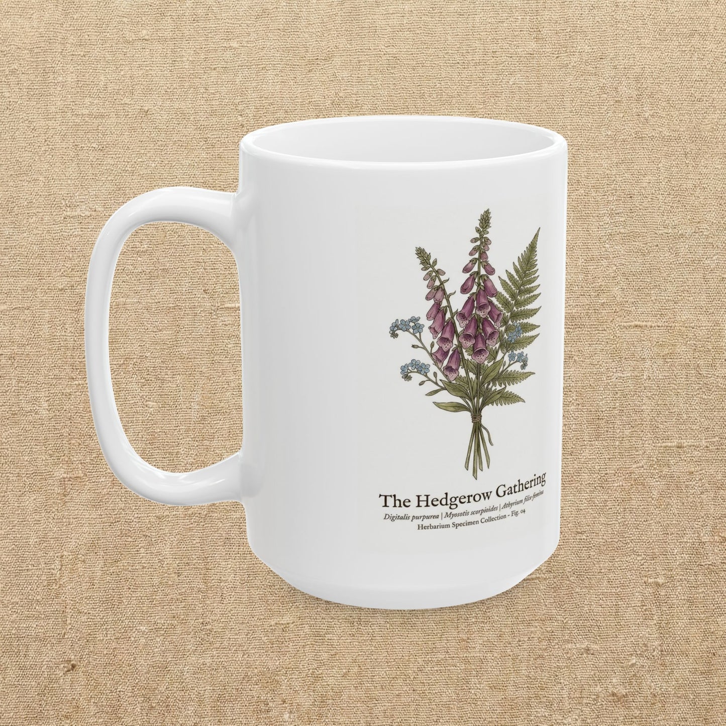 Foxglove Botanical Illustration Mug | Vintage Wildflower Ceramic Mug