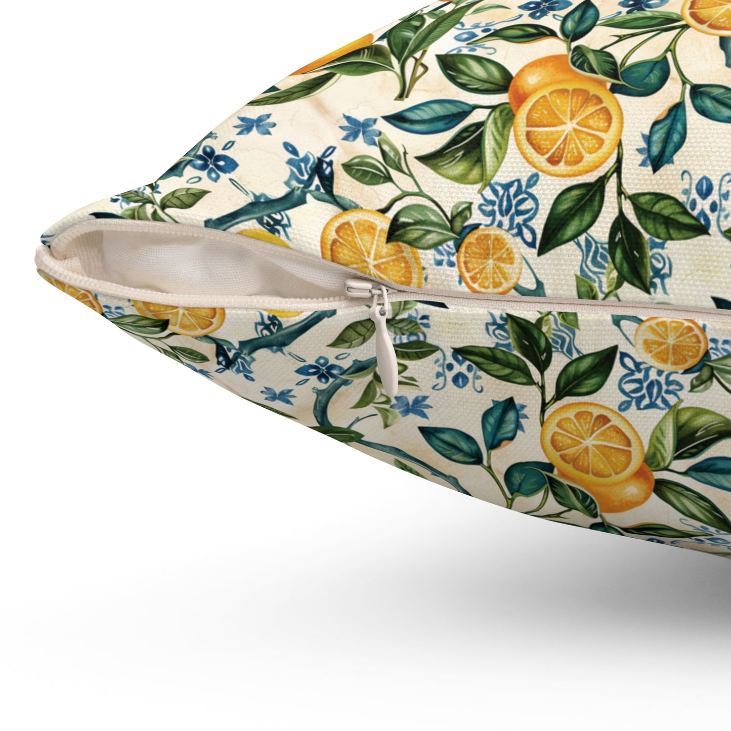 Lemon Branches Pillow | Citrus Floral Square Pillow, Botanical Home Decor