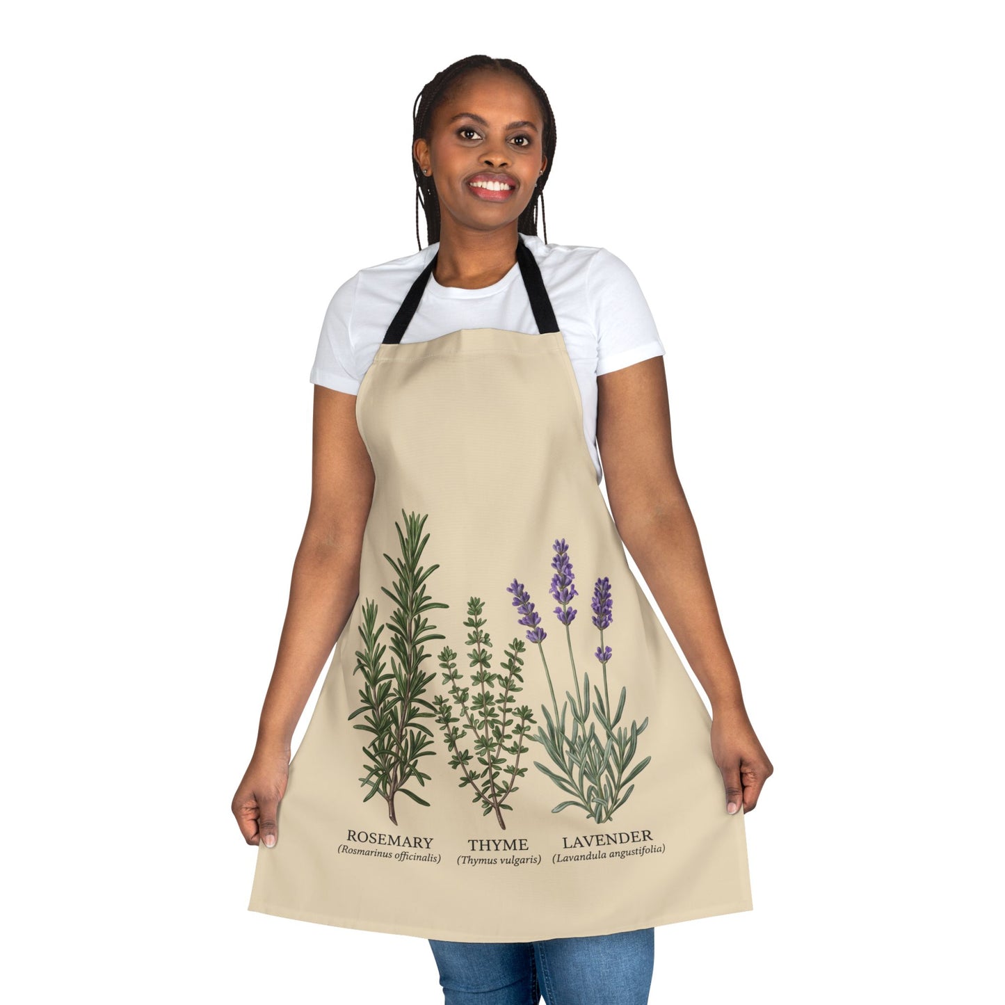 Rosemary Thyme Lavender Apron | Kitchen Herbs Illustration
