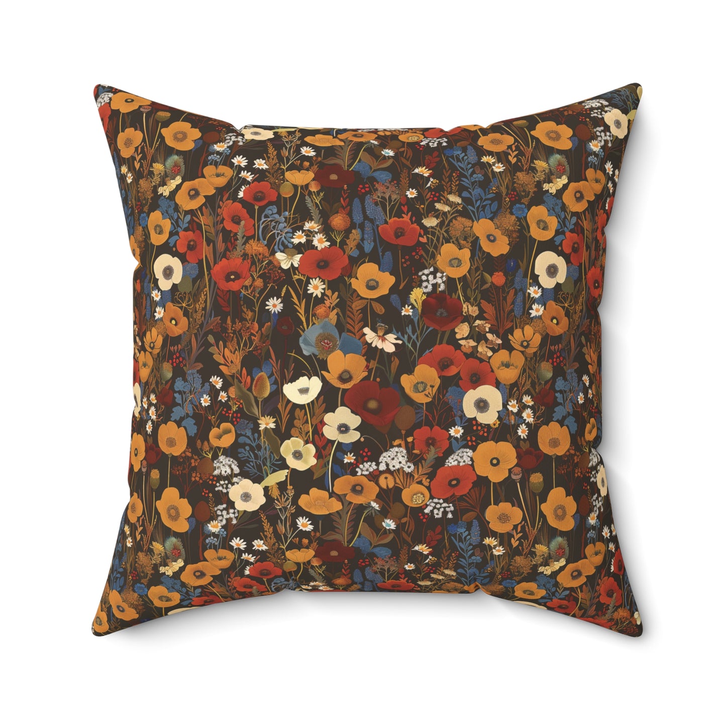 Autumn Wildflower Pattern Pillow | Square Pillow