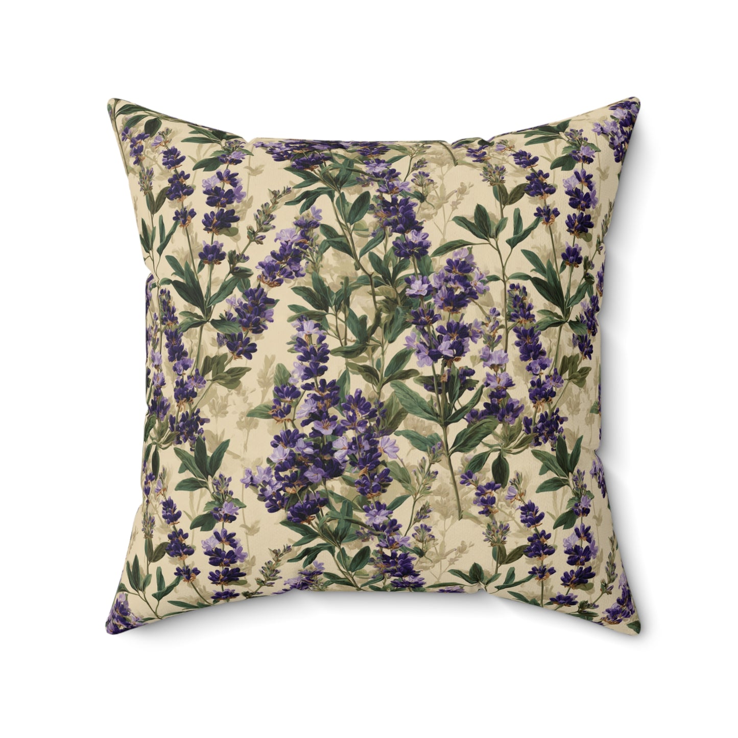 Lavender Sprigs Pillow | Botanical Floral Throw Pillow, Purple Garden Design