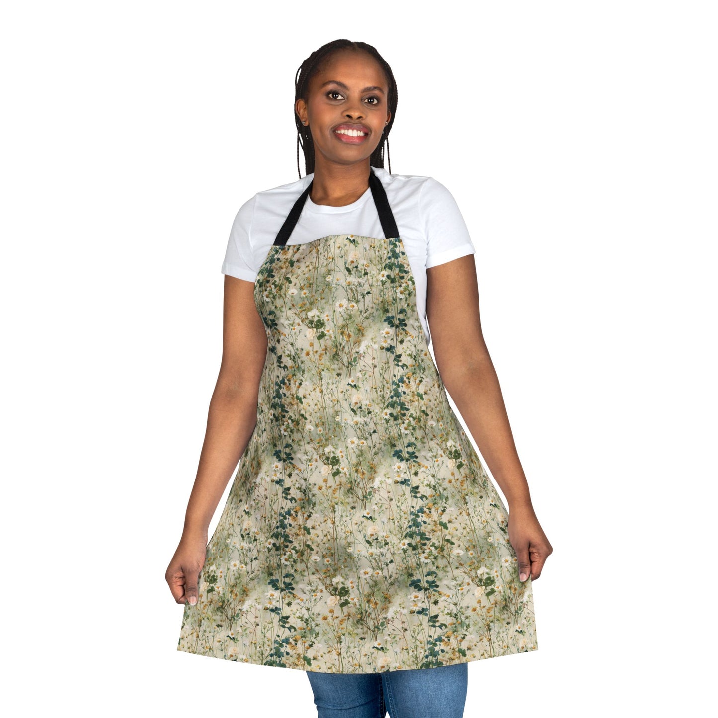 Vintage Floral Pattern Apron | Rustic Wildflower Kitchen Apron