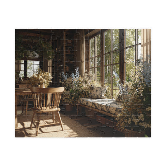 Sunlit Cozy Window Nook Puzzle | Vintage Cottage Interior 110-1014 pcs