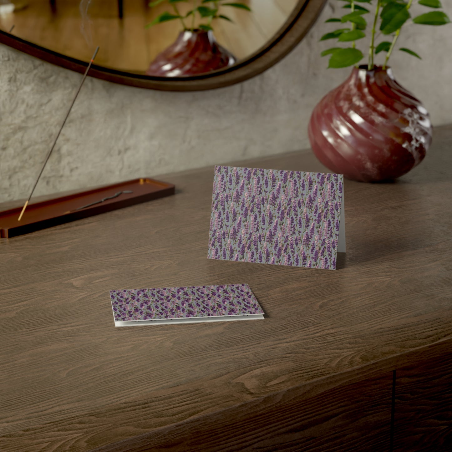 Lavender Pattern Customizable Greeting Cards | Floral Note Cards, Multipack 1, 10, 30, 50