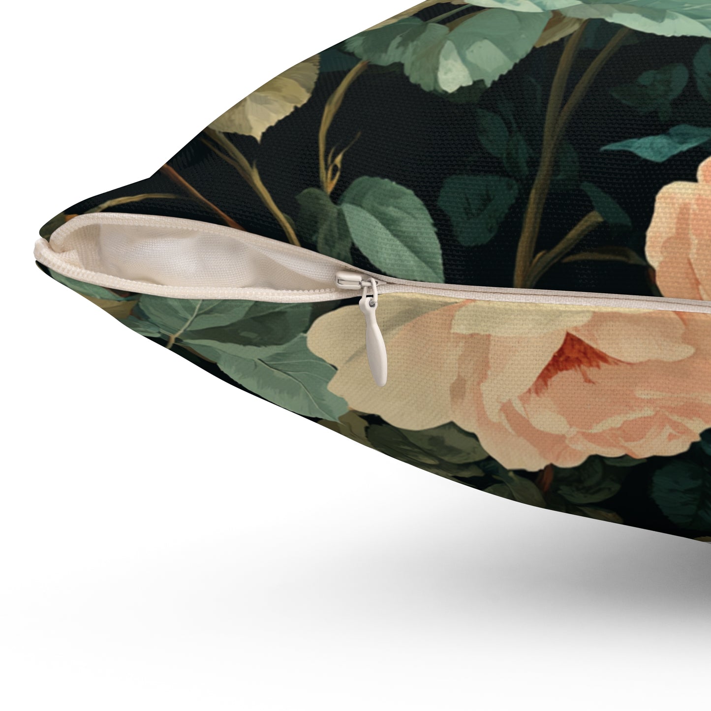Vintage Floral Rose Bouquet Pillow | Dark Botanical Throw Pillow