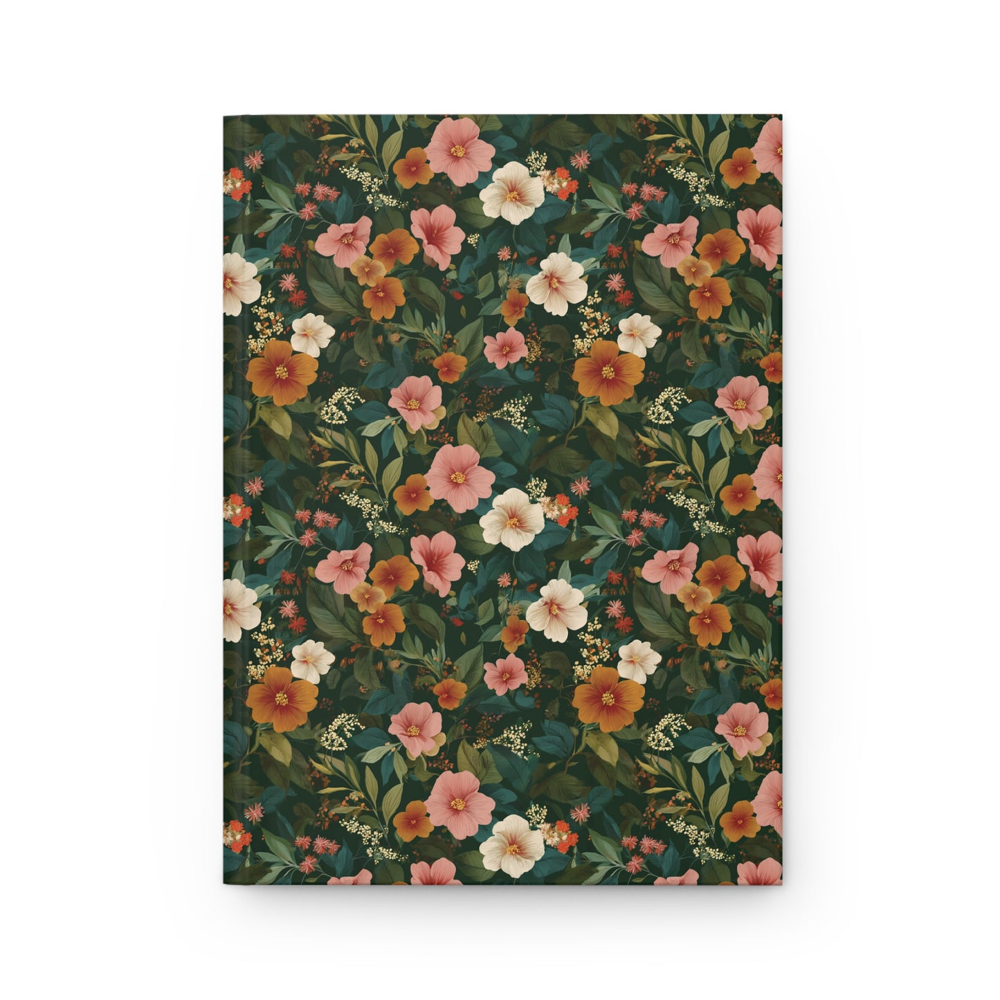 Vintage Floral Pattern Hardcover Journal | Botanical Flowers Notebook