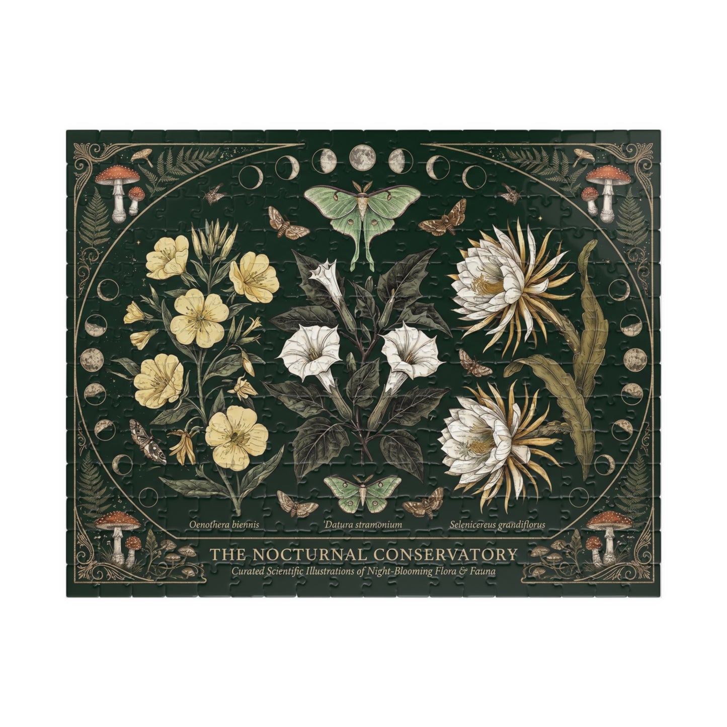 Nocturnal Conservatory Botanical Illustration Puzzle | Floral Moths 110, 252, 520 or 1014 pcs